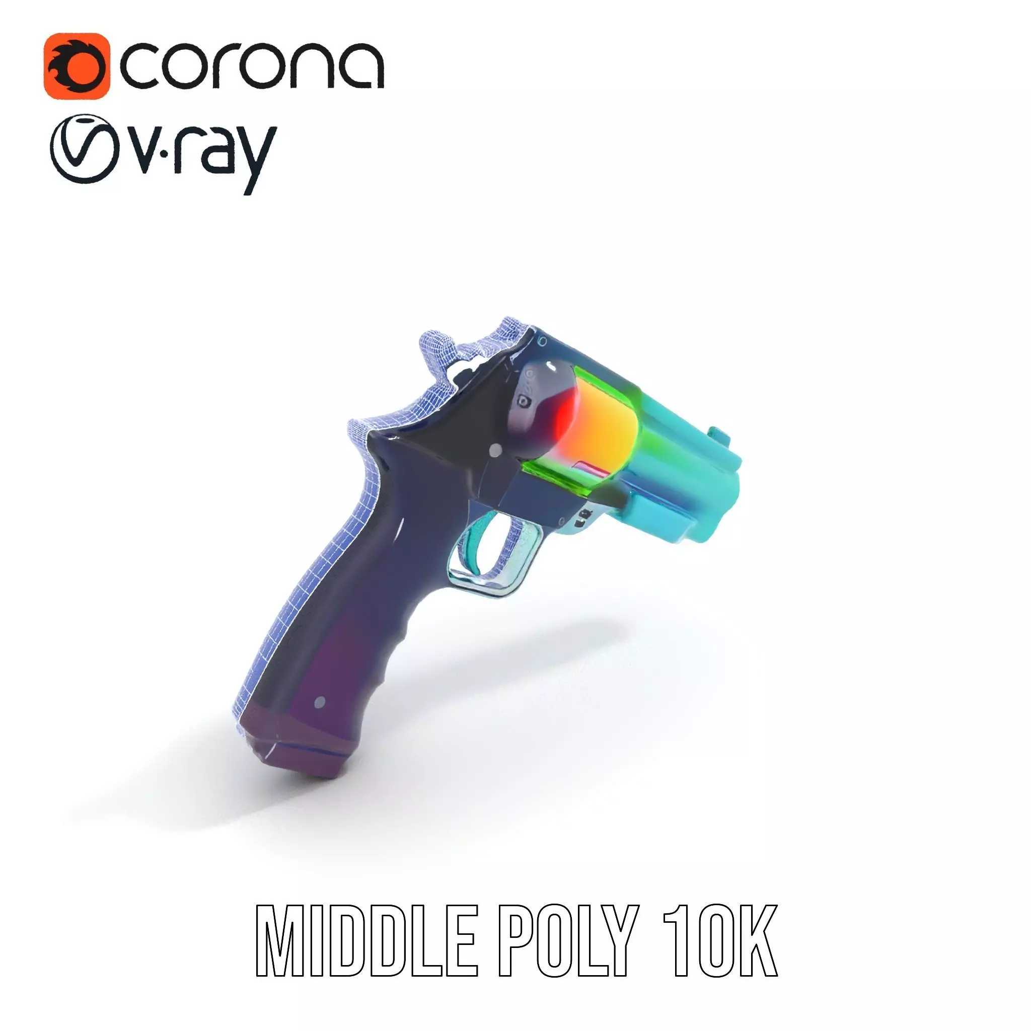 Neon Revolver model pack Low-poly 3D model_7