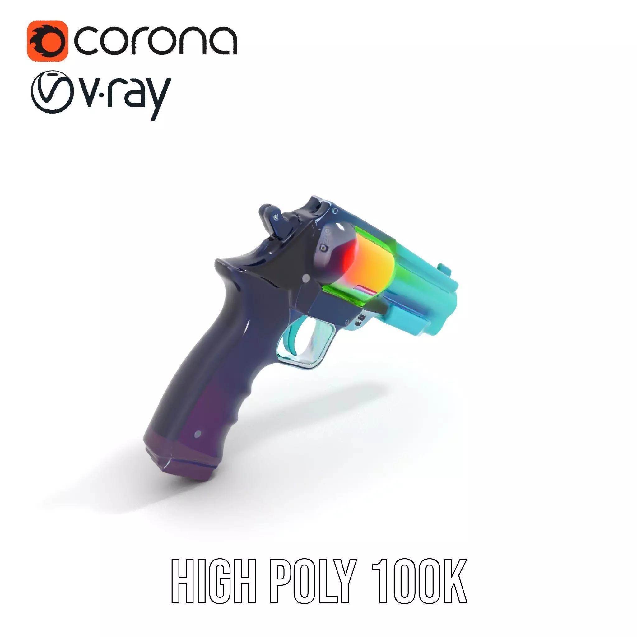 Neon Revolver model pack Low-poly 3D model_18