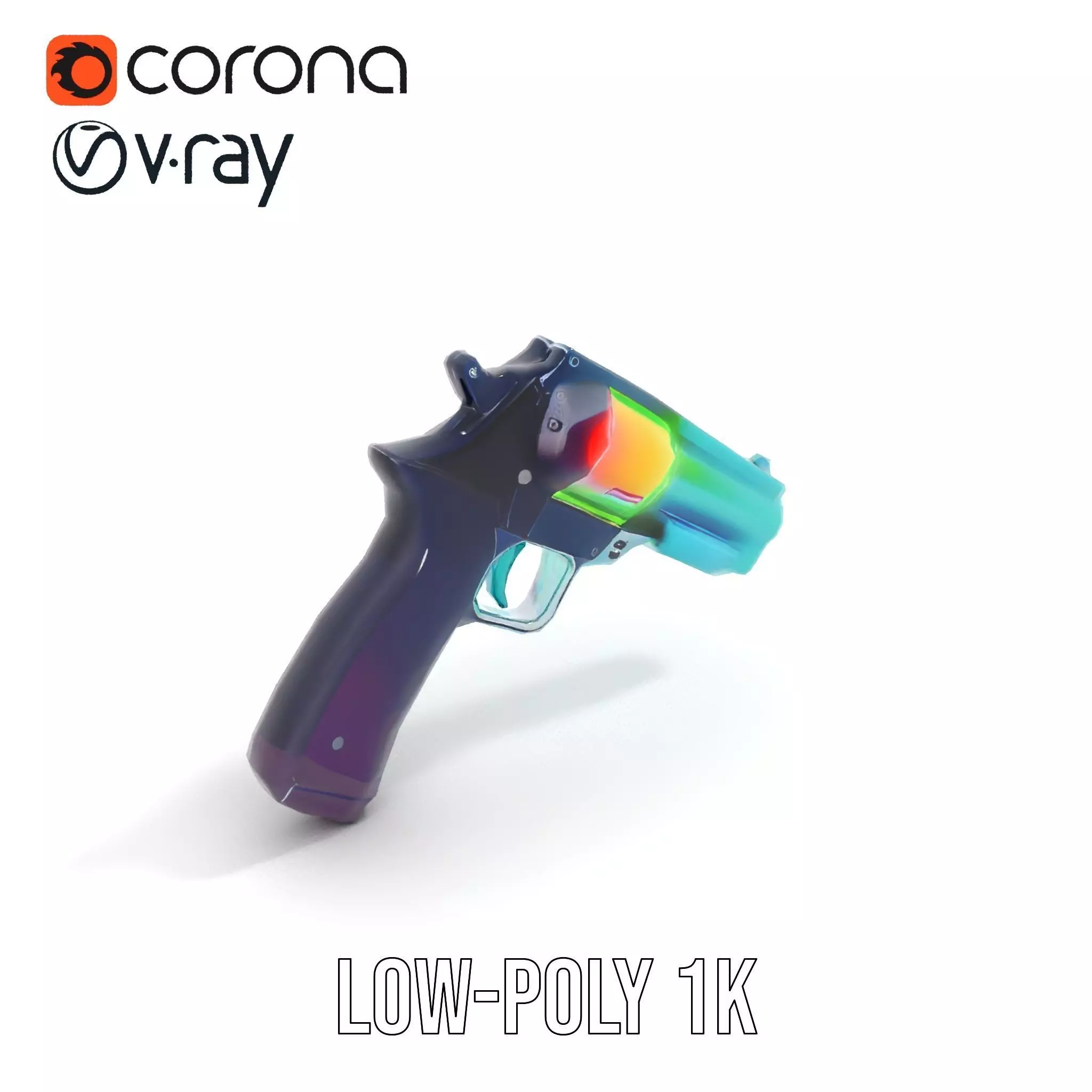 Neon Revolver model pack Low-poly 3D model_15
