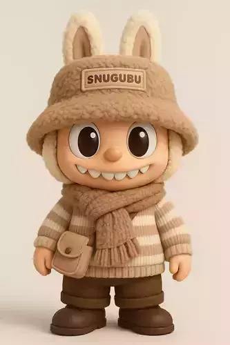 Pop Mart Labubu Dress Be Latte 3D print model Pop Mart Labubu Dress Be Latte 3D print model