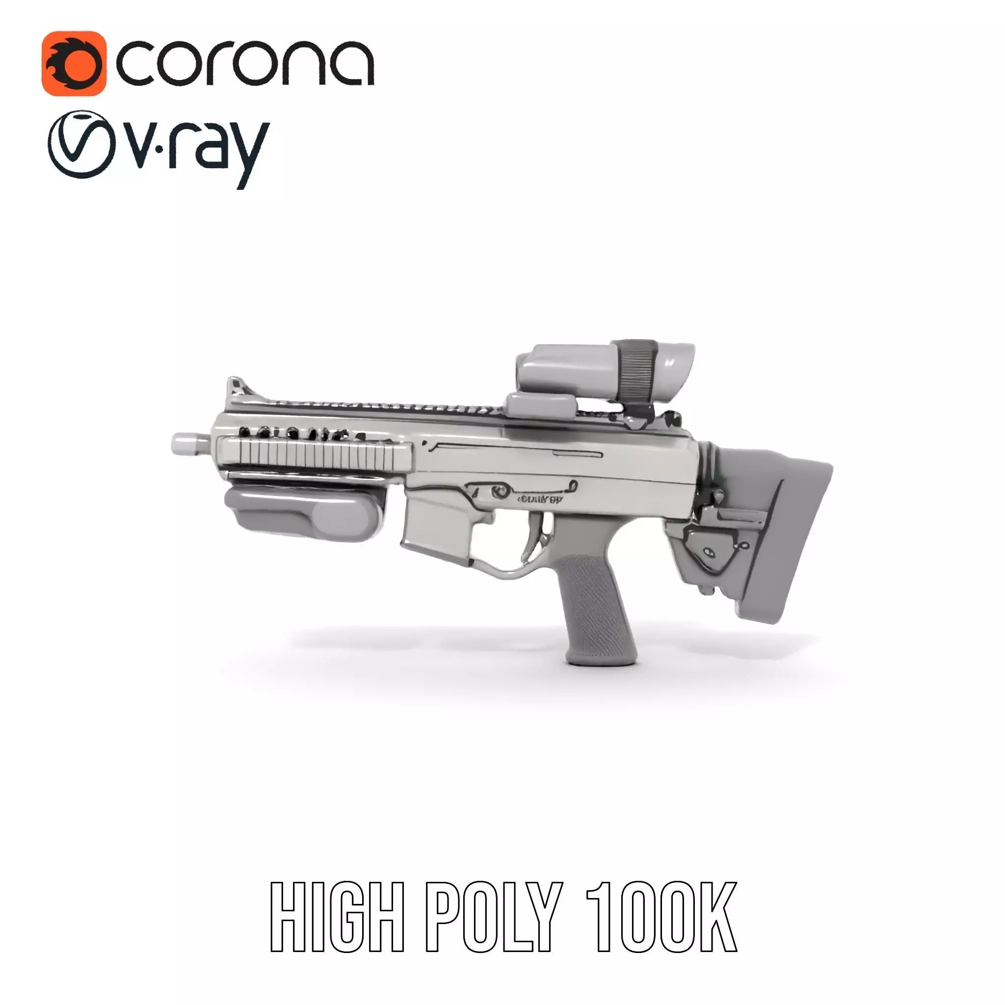 Tactical Black Rifle model pack Low-poly 3D model_32