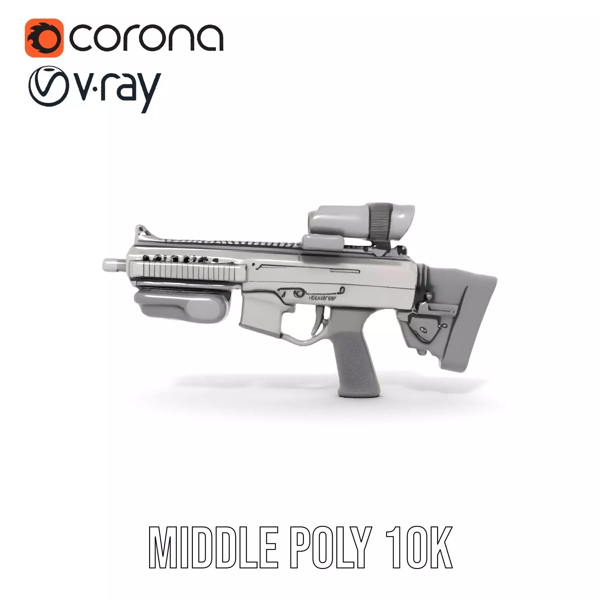 Tactical Black Rifle model pack Low-poly 3D model_16