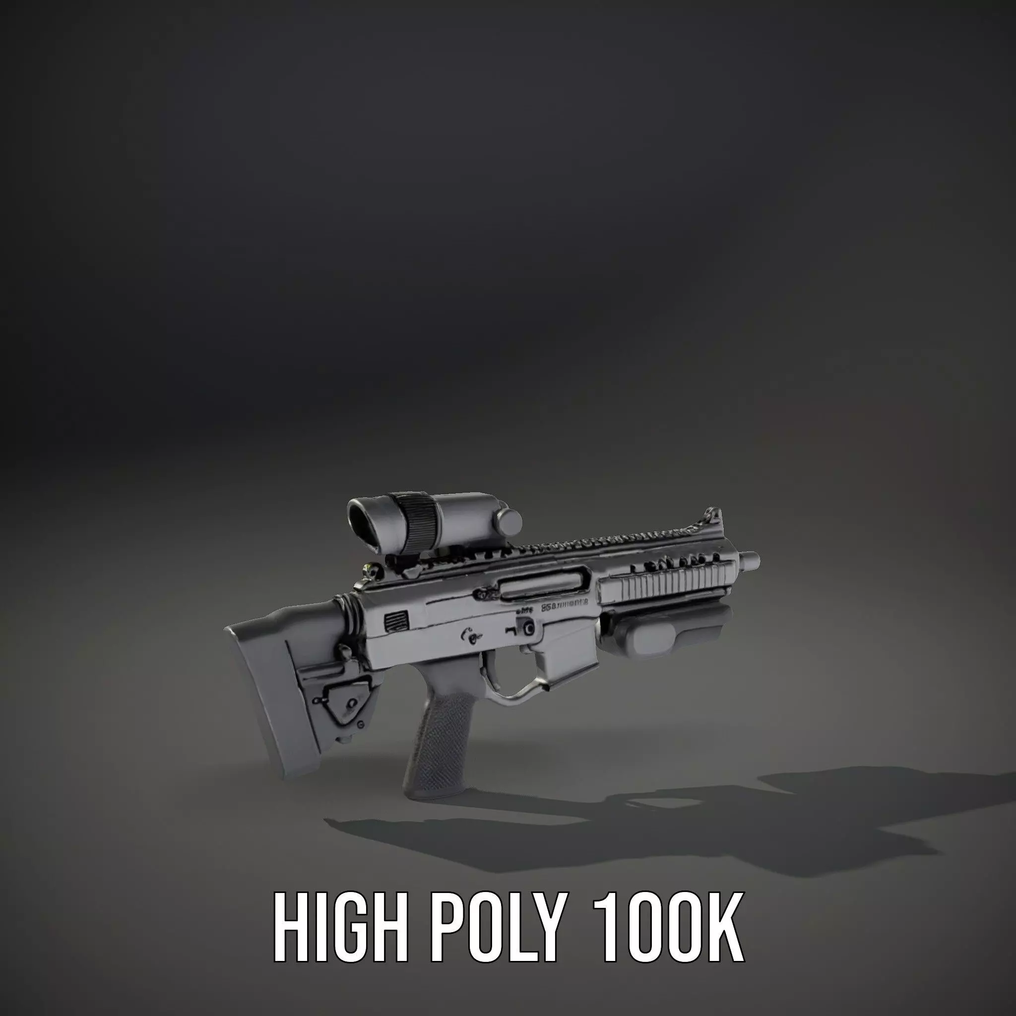 Tactical Black Rifle model pack Low-poly 3D model_9