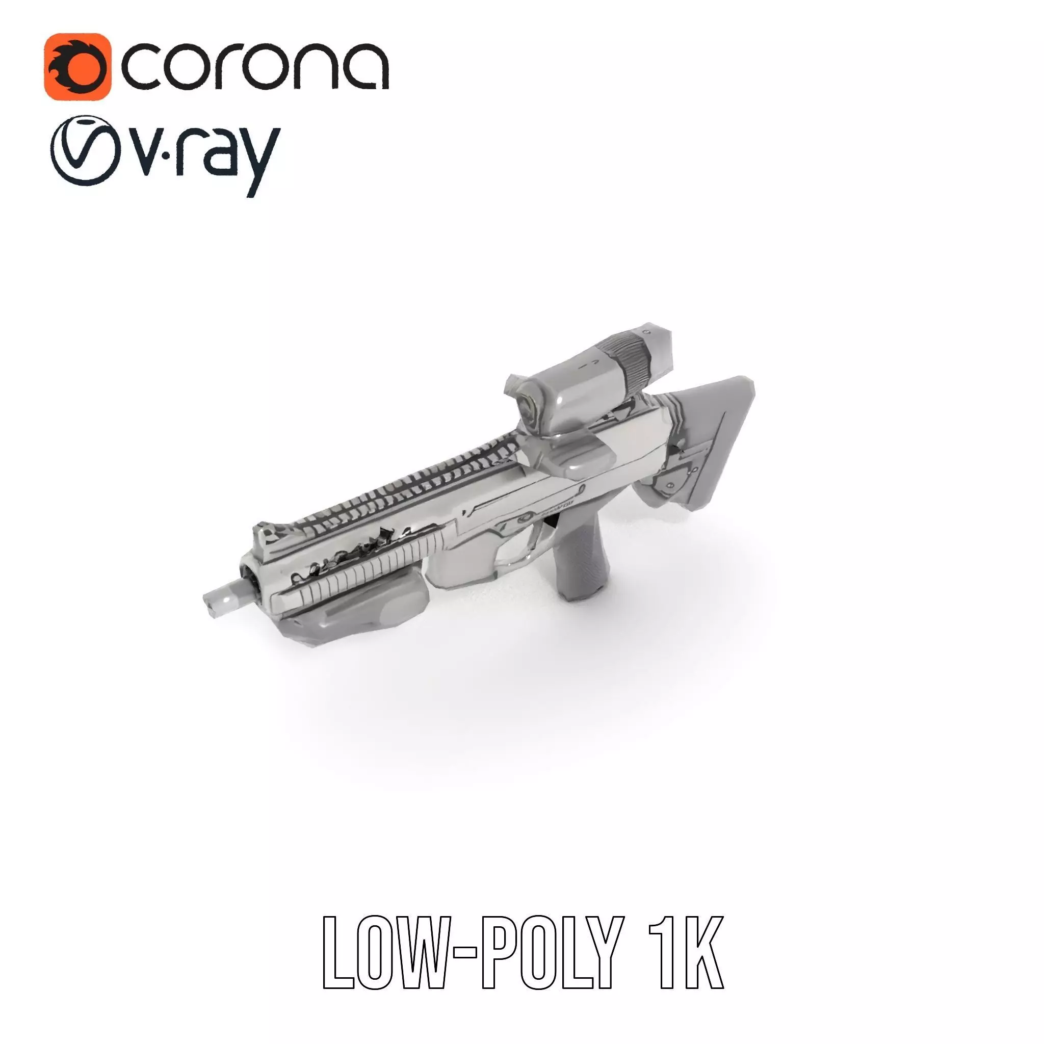 Tactical Black Rifle model pack Low-poly 3D model_20