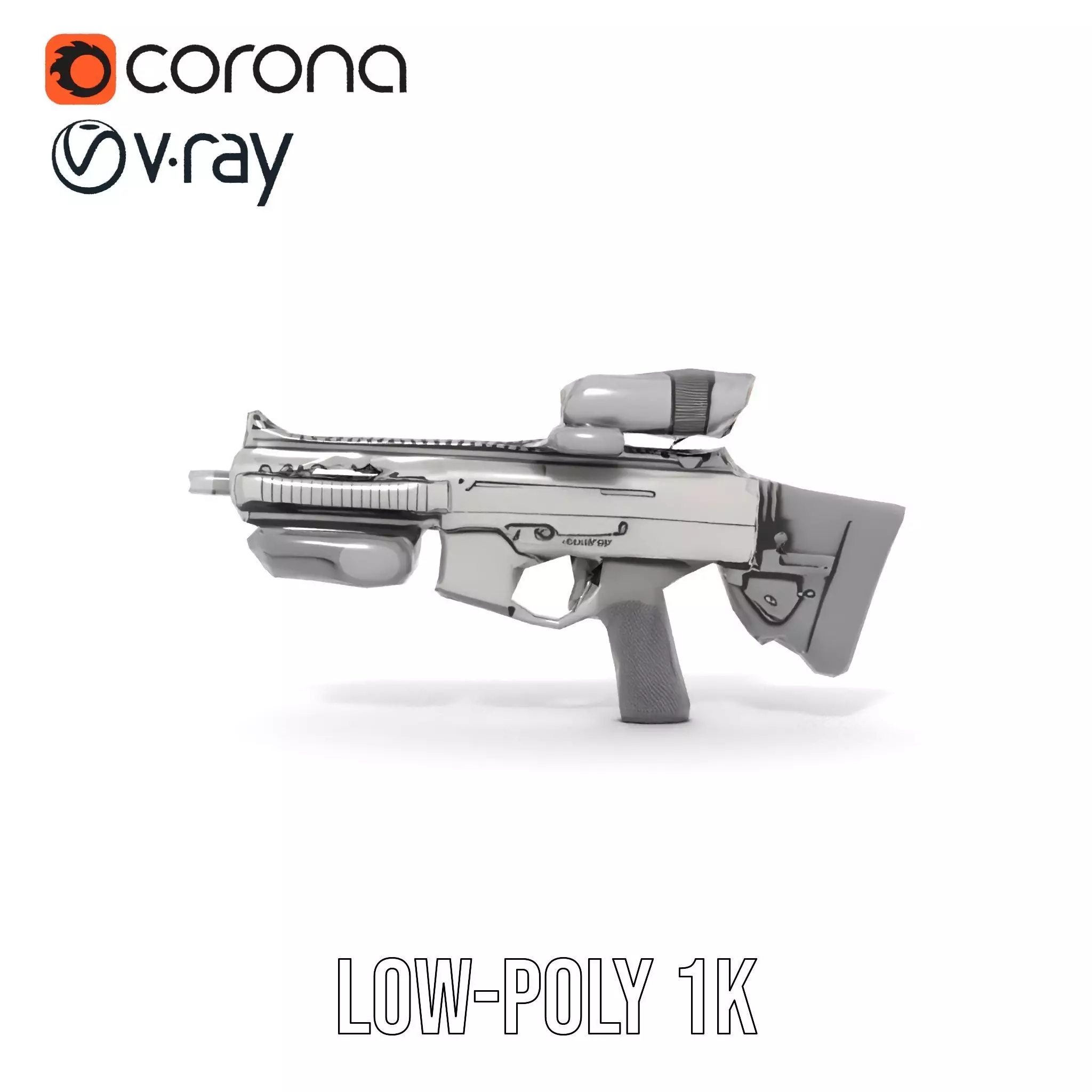 Tactical Black Rifle model pack Low-poly 3D model_13