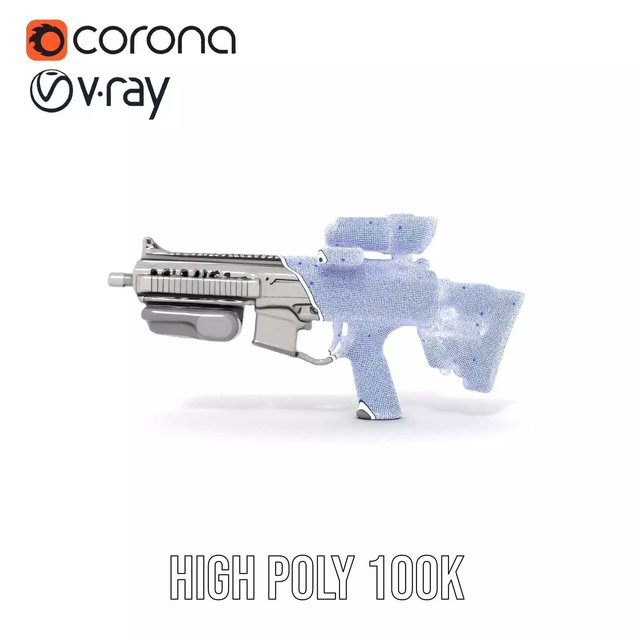 Tactical Black Rifle model pack Low-poly 3D model_35