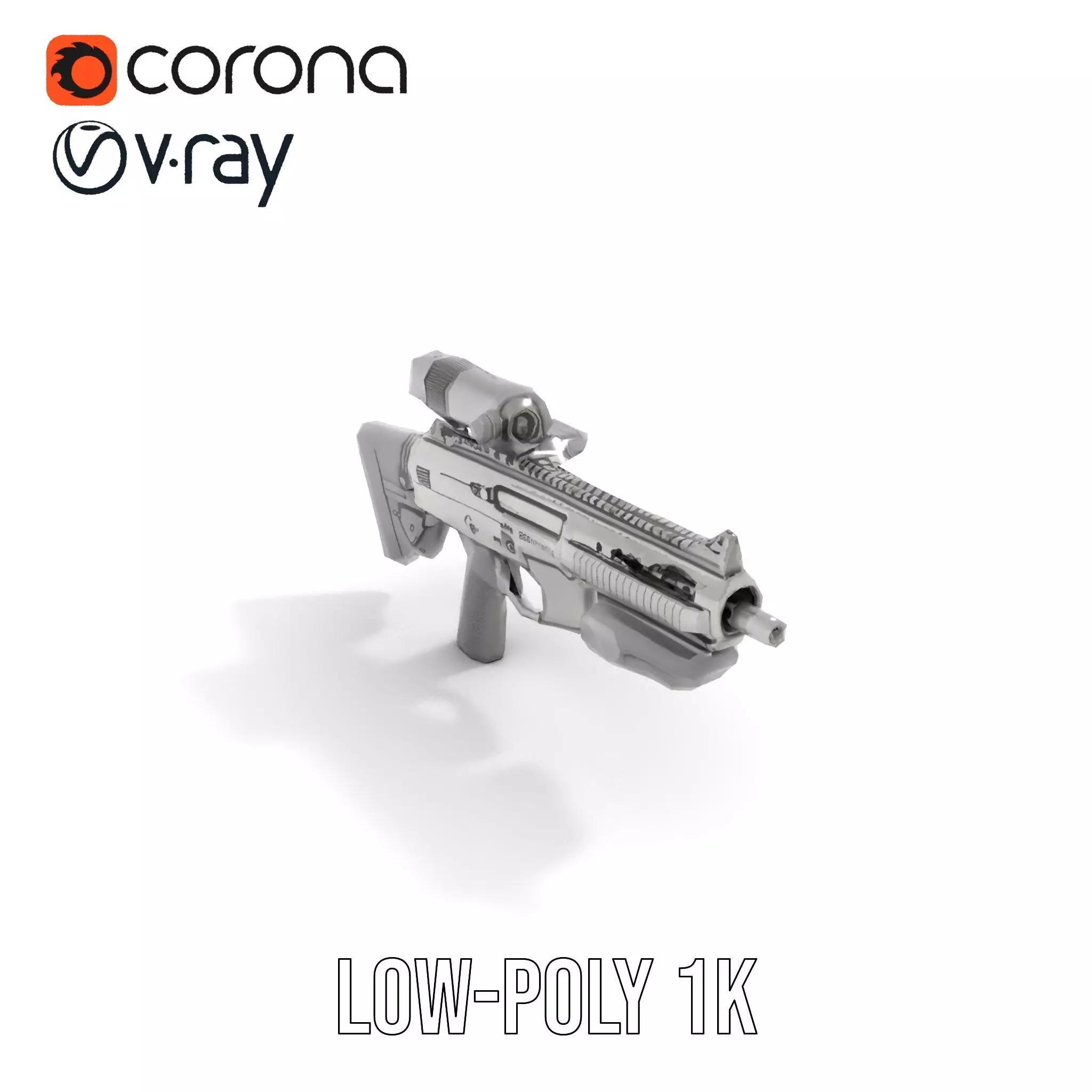 Tactical Black Rifle model pack Low-poly 3D model_23