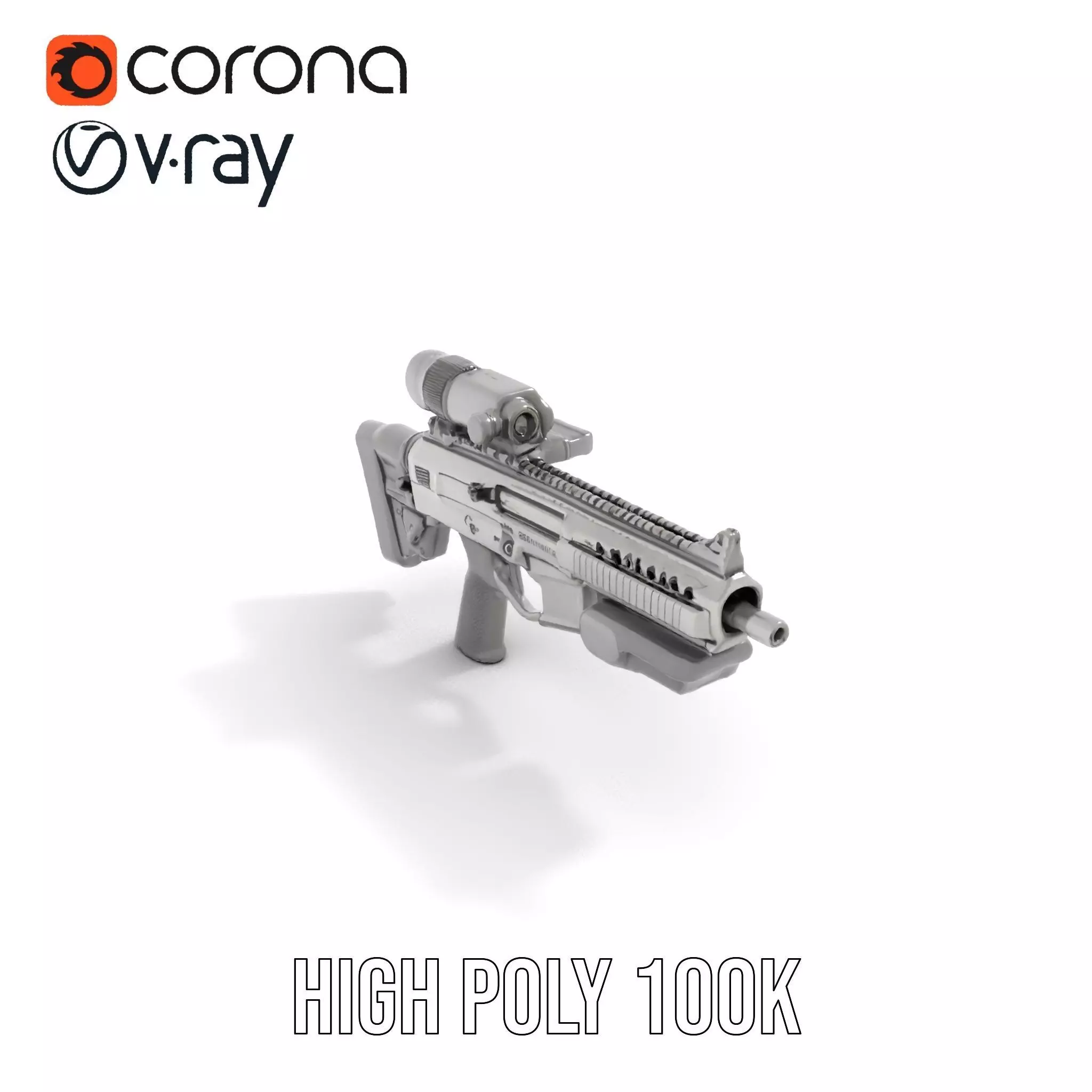 Tactical Black Rifle model pack Low-poly 3D model_18