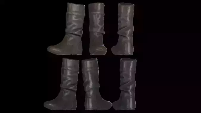 Leather medieval hunter boots PBR