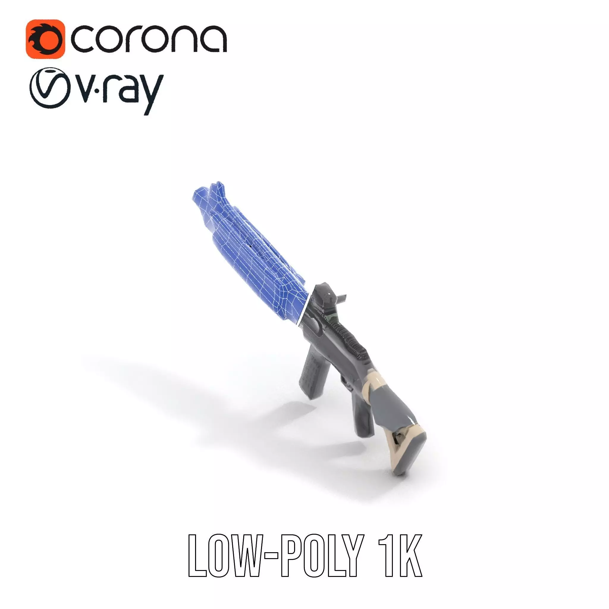 Tactical Shotgun model pack Low-poly 3D model_31