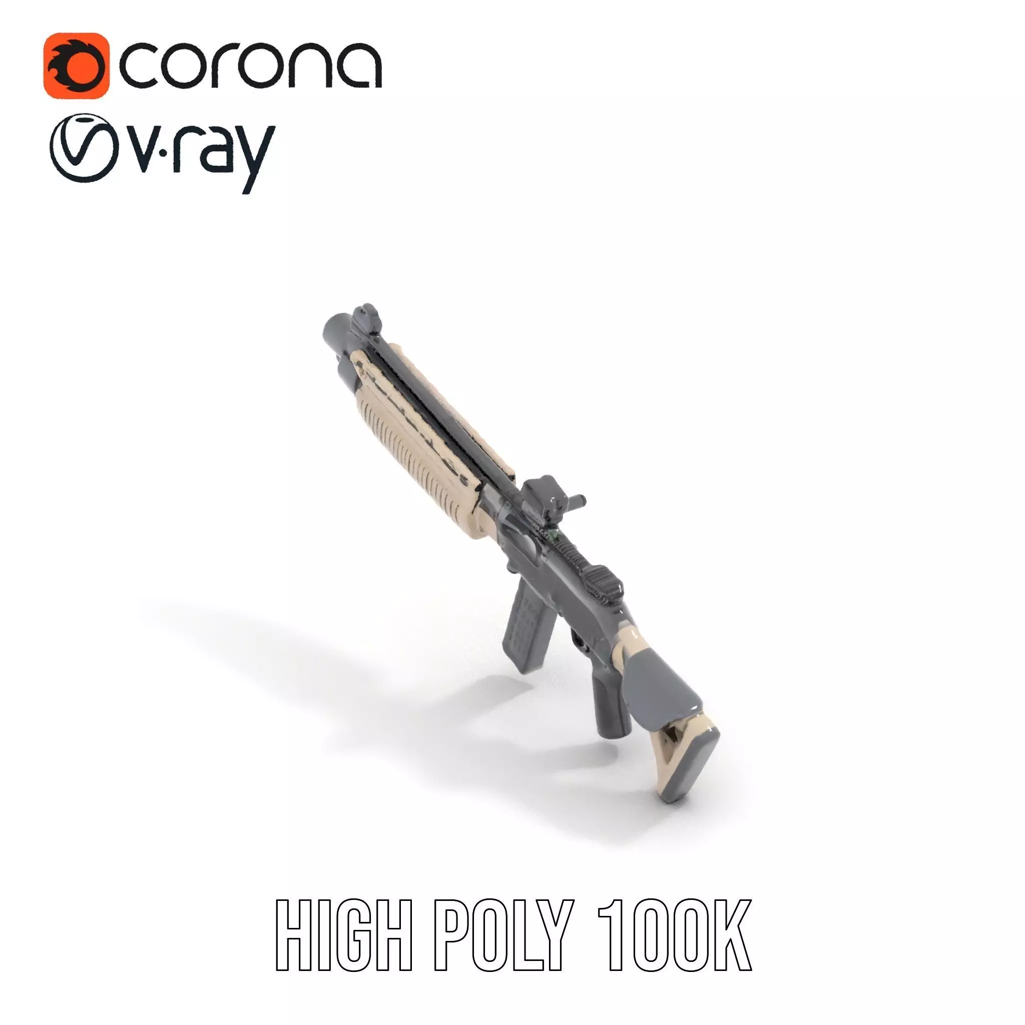 Tactical Shotgun model pack Low-poly 3D model_26