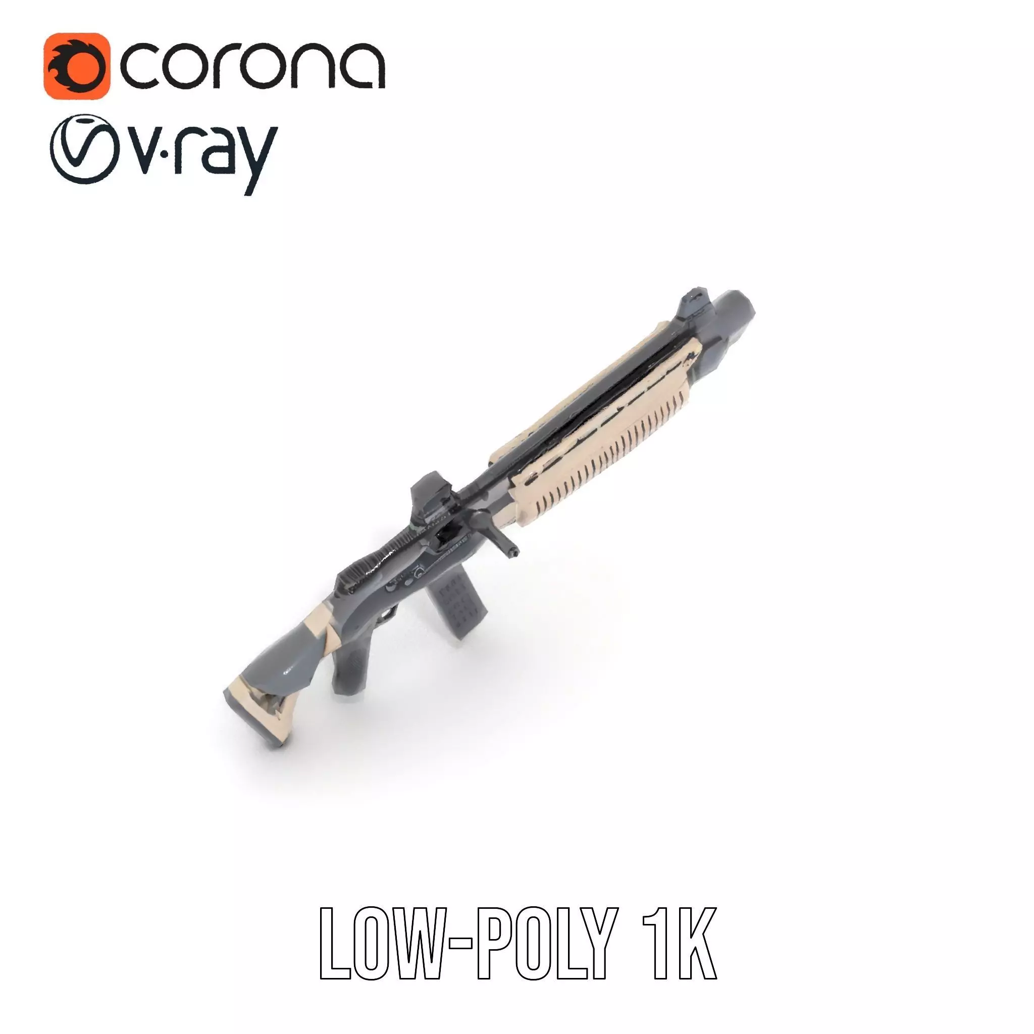 Tactical Shotgun model pack Low-poly 3D model_13