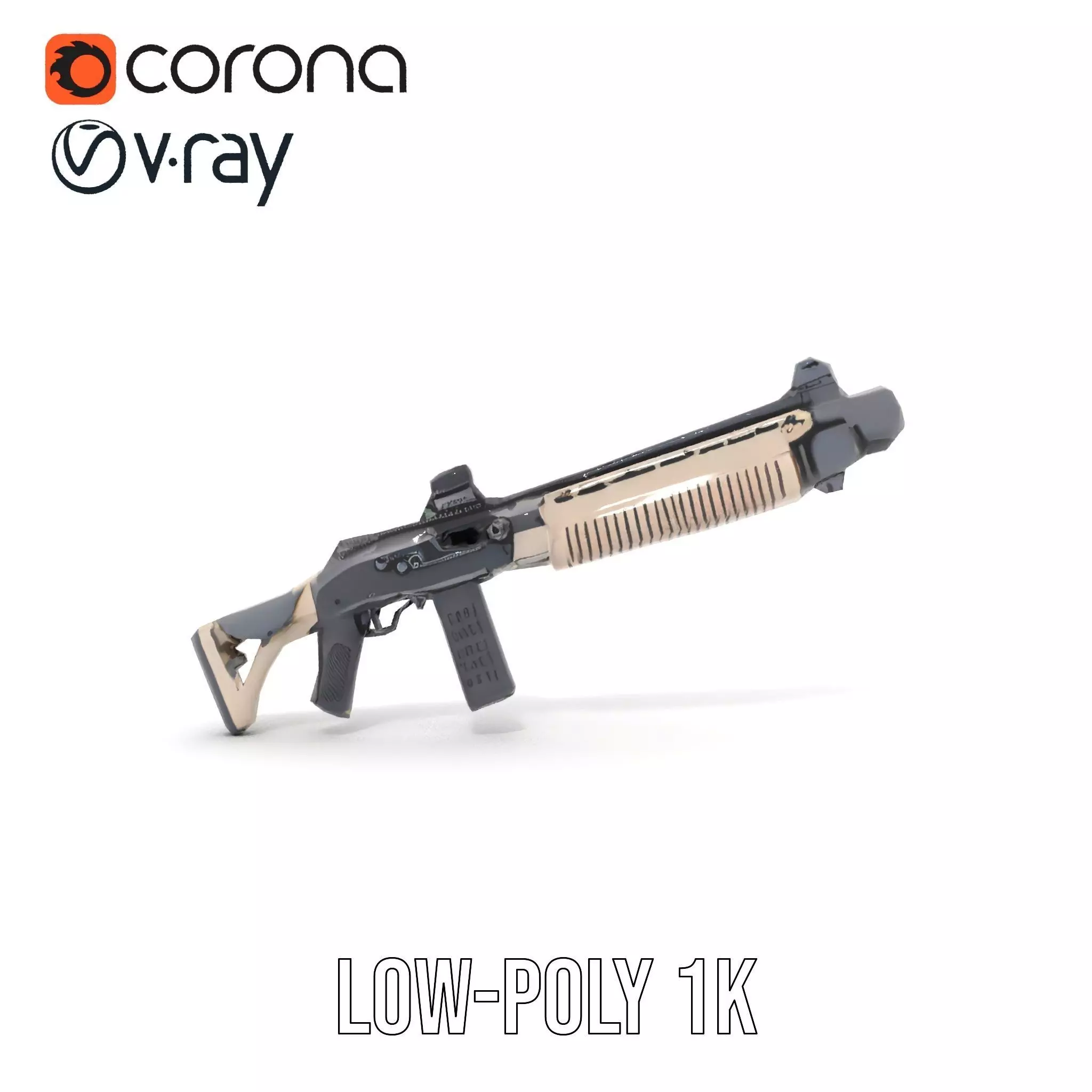 Tactical Shotgun model pack Low-poly 3D model_15