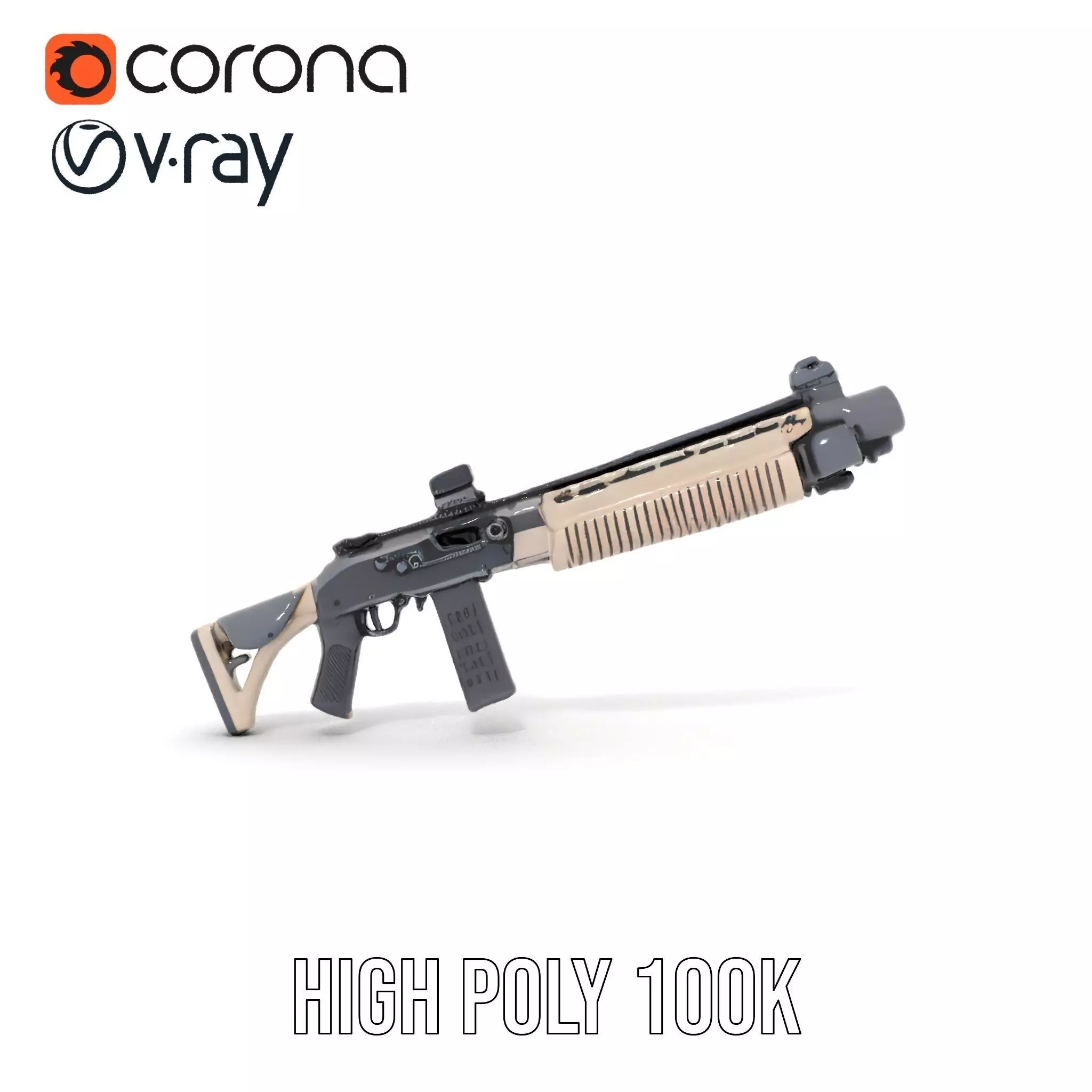 Tactical Shotgun model pack Low-poly 3D model_23