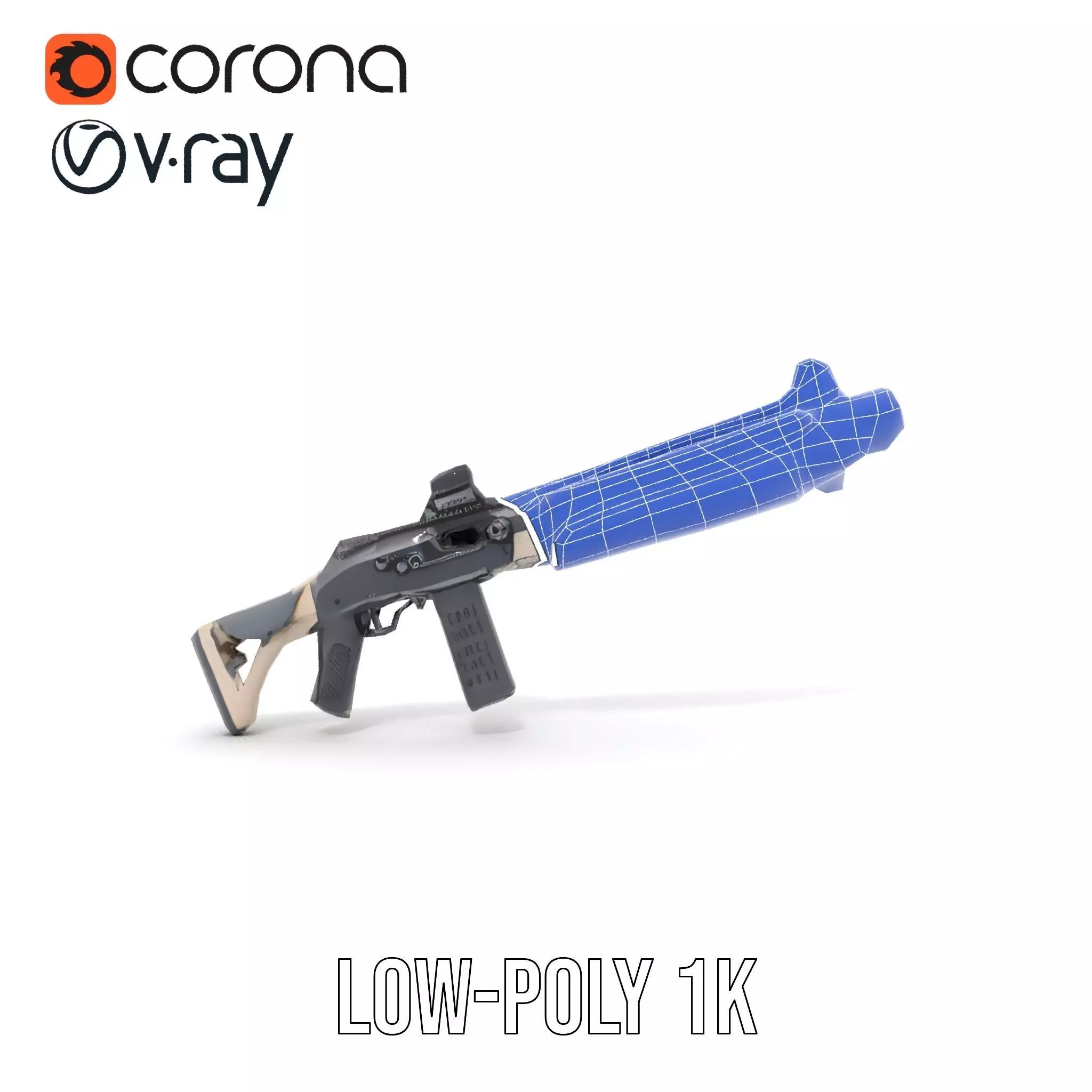 Tactical Shotgun model pack Low-poly 3D model_17