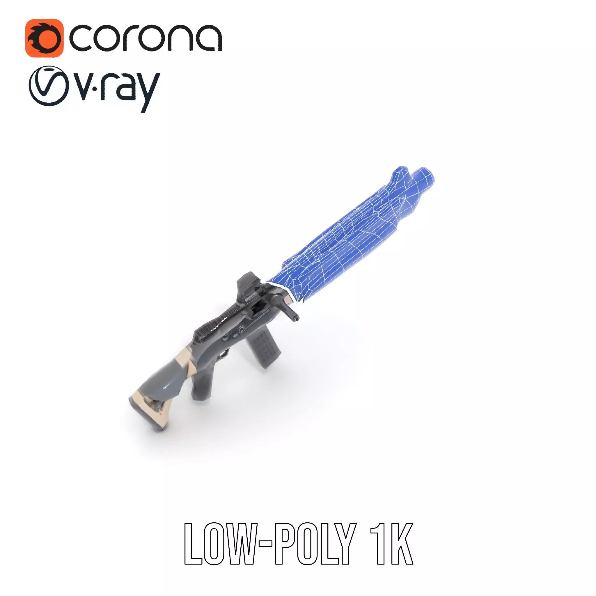 Tactical Shotgun model pack Low-poly 3D model_19