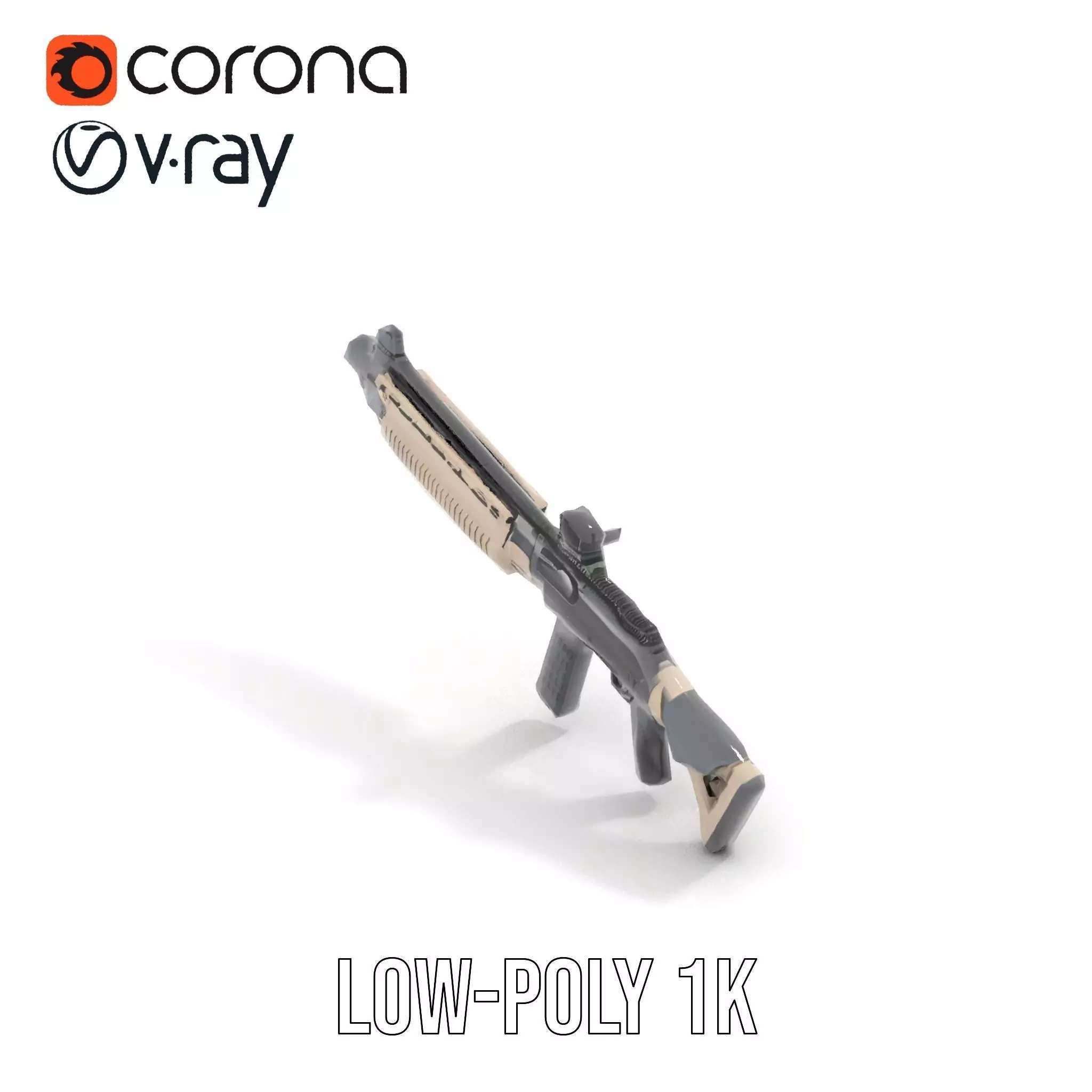 Tactical Shotgun model pack Low-poly 3D model_10