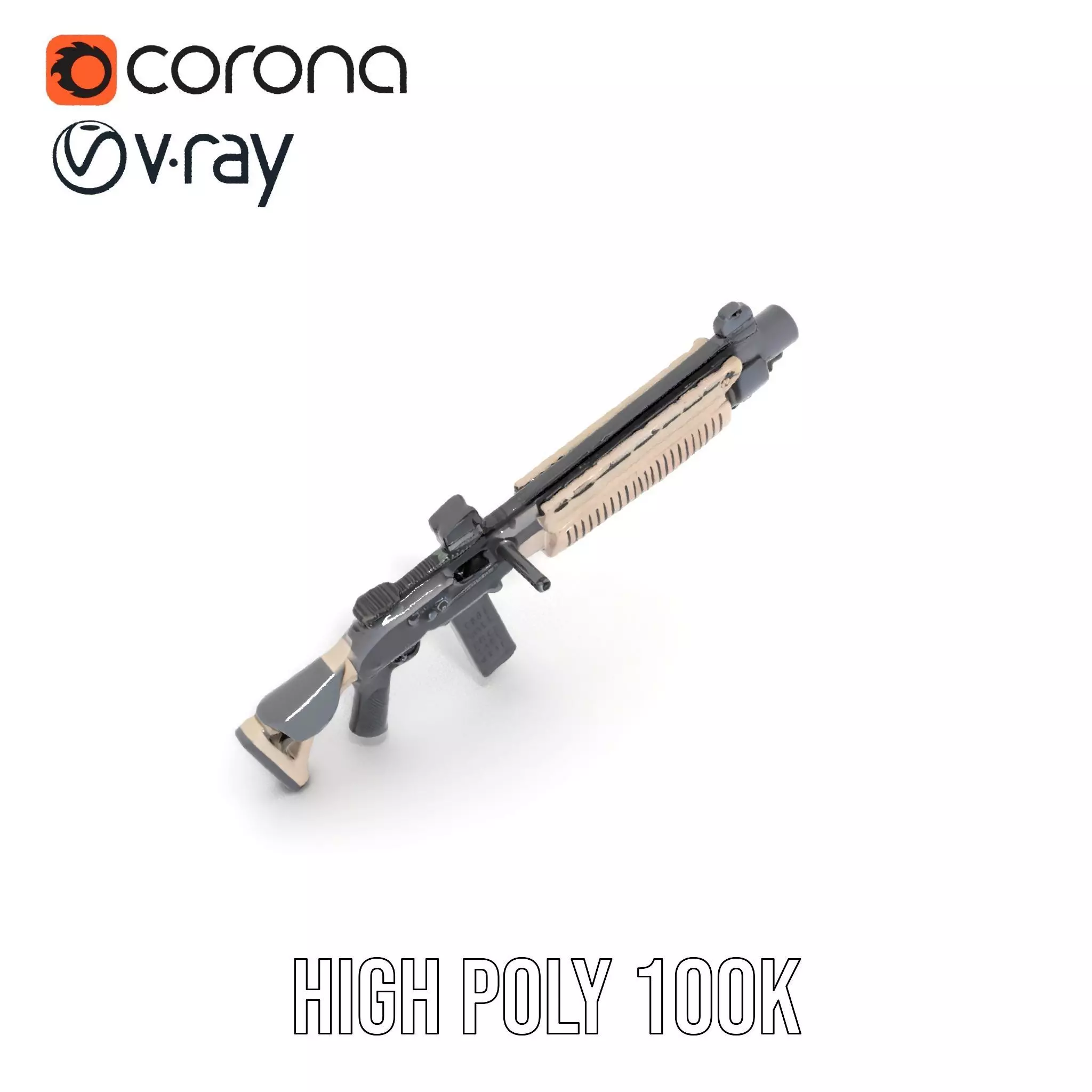 Tactical Shotgun model pack Low-poly 3D model_29