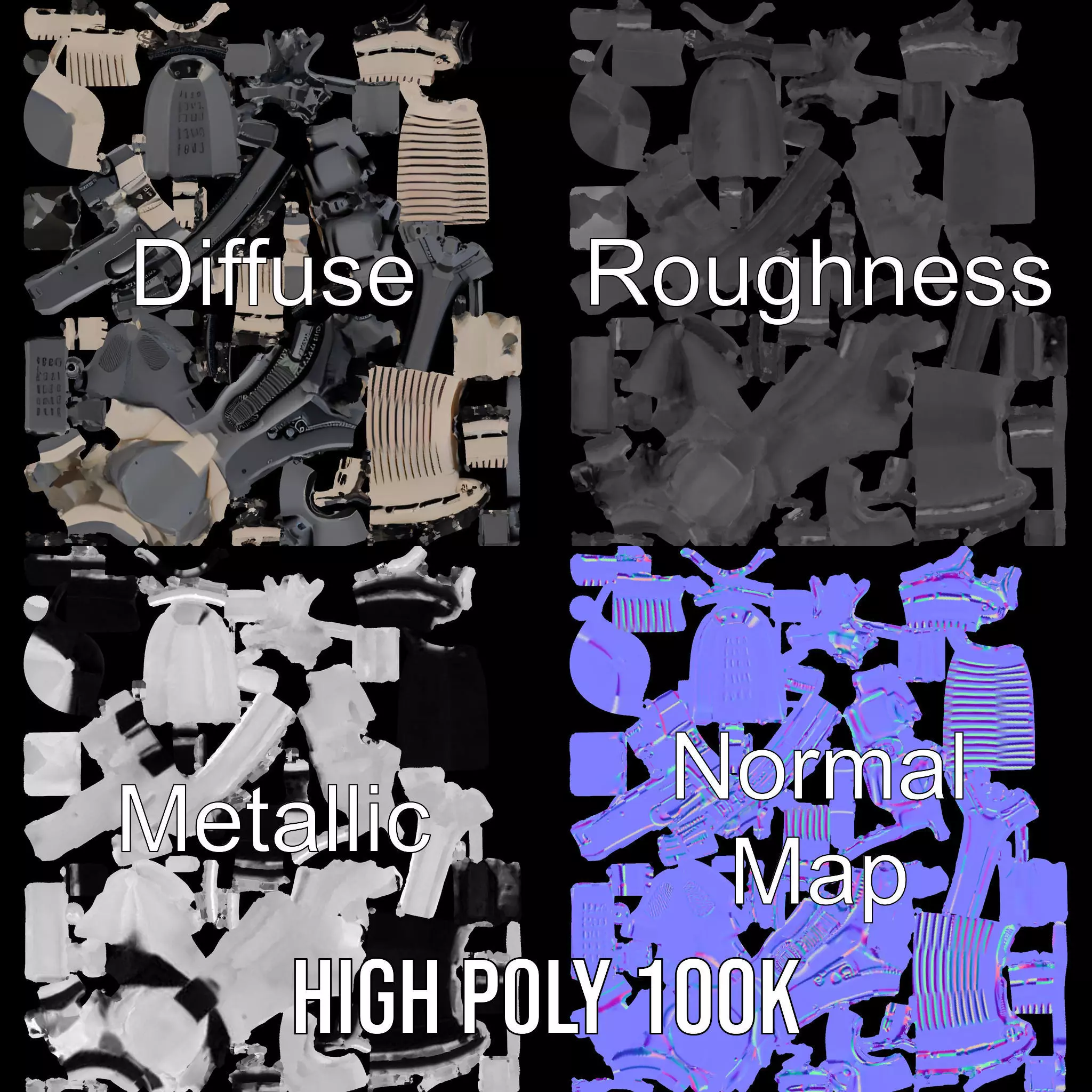 Tactical Shotgun model pack Low-poly 3D model_4