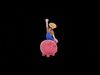 Stylized 3D Cartoon Farmer Man - Happy Sitting on Piggy Bank 3D model_1