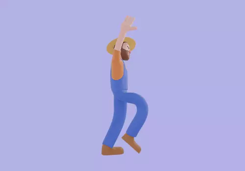 Stylized 3D Cartoon Farmer Man - Cheerful Waving Pose 3D model_5
