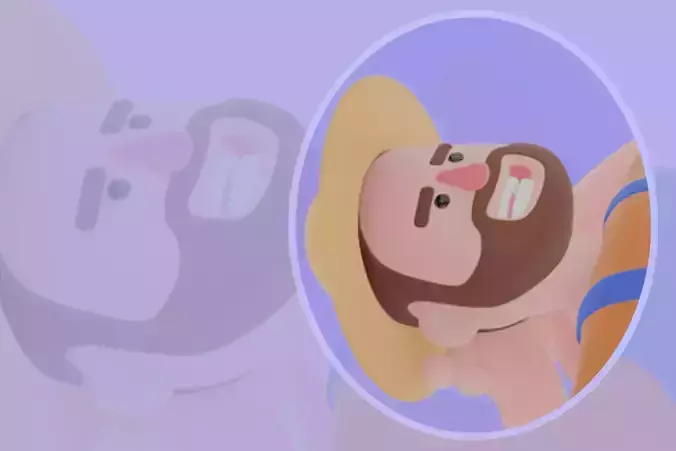 Stylized 3D Cartoon Farmer Character - Relaxed Lying Pose