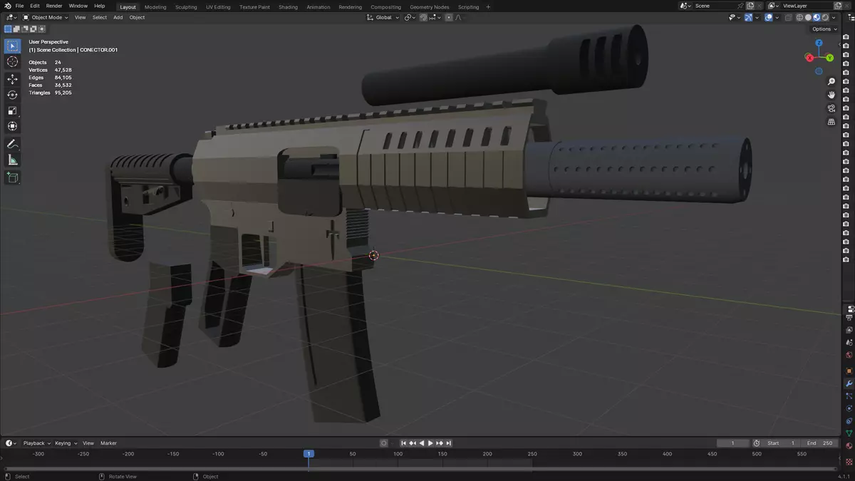 Dagger 556 SBR Free low-poly 3D model
