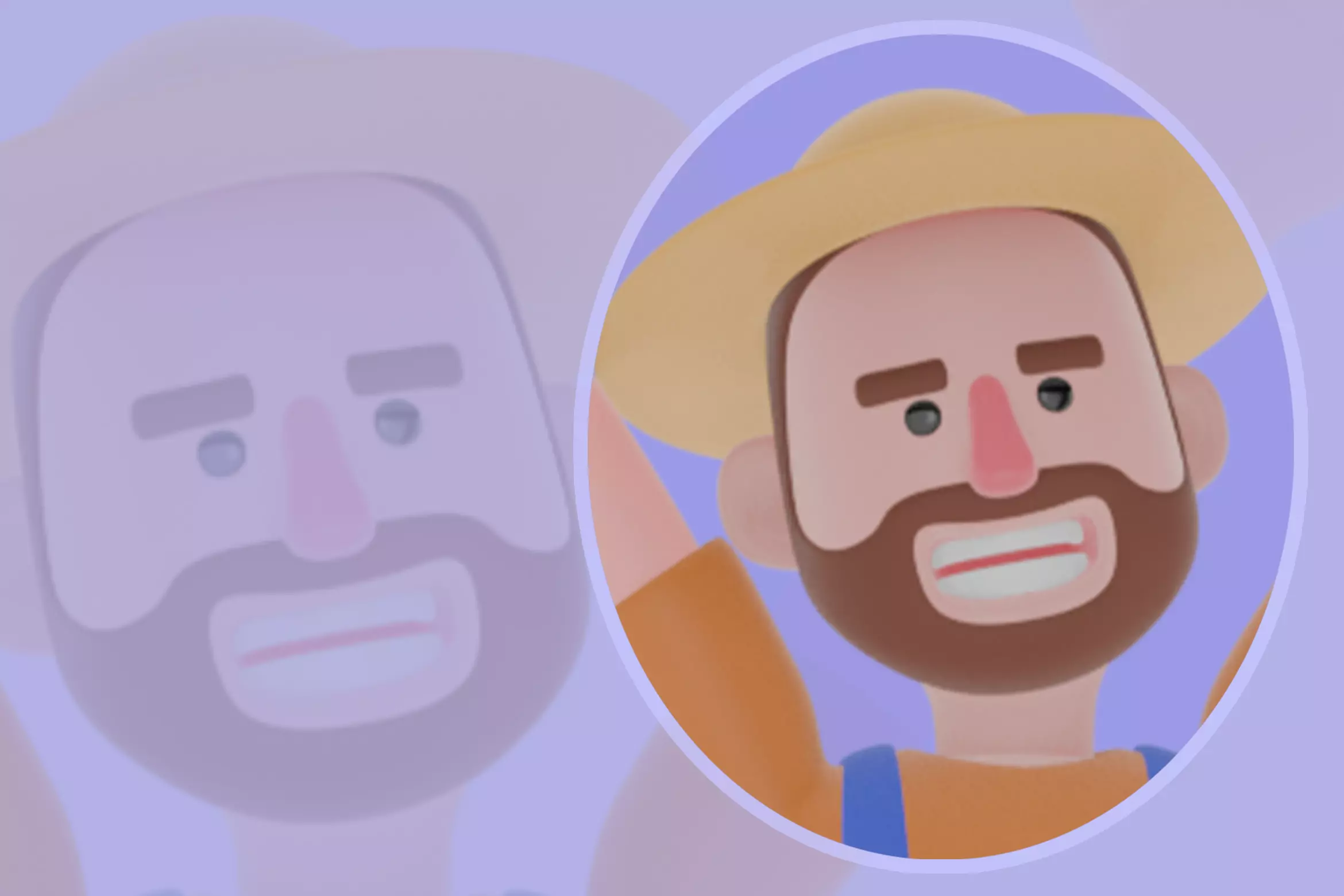 Stylized 3D Cartoon Farmer Character - Jumping with Blue Check 3D model_0