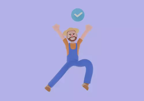 Stylized 3D Cartoon Farmer Character - Jumping with Blue Check 3D model_2