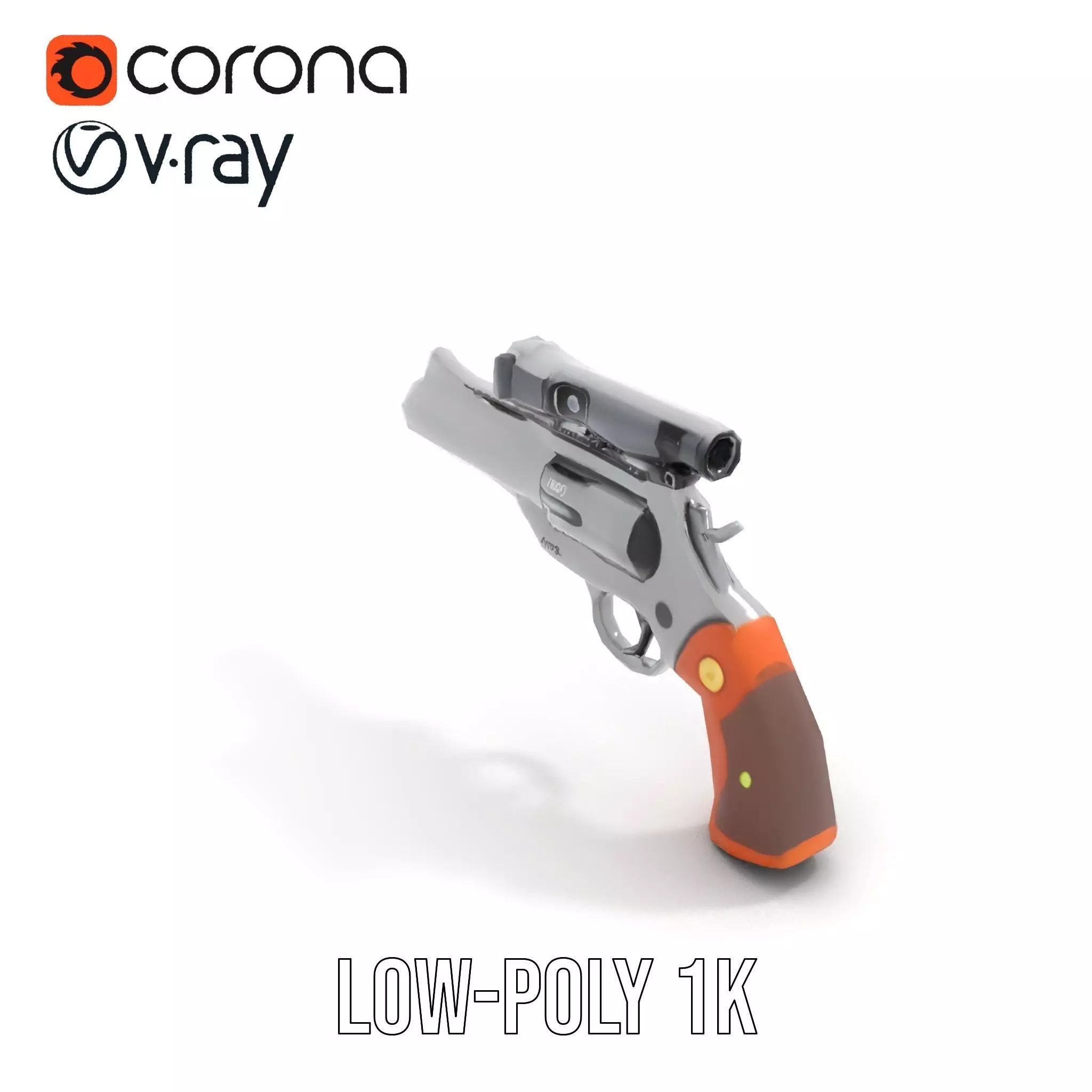 Sleek Revolver Model Pack Low-poly 3D model_26
