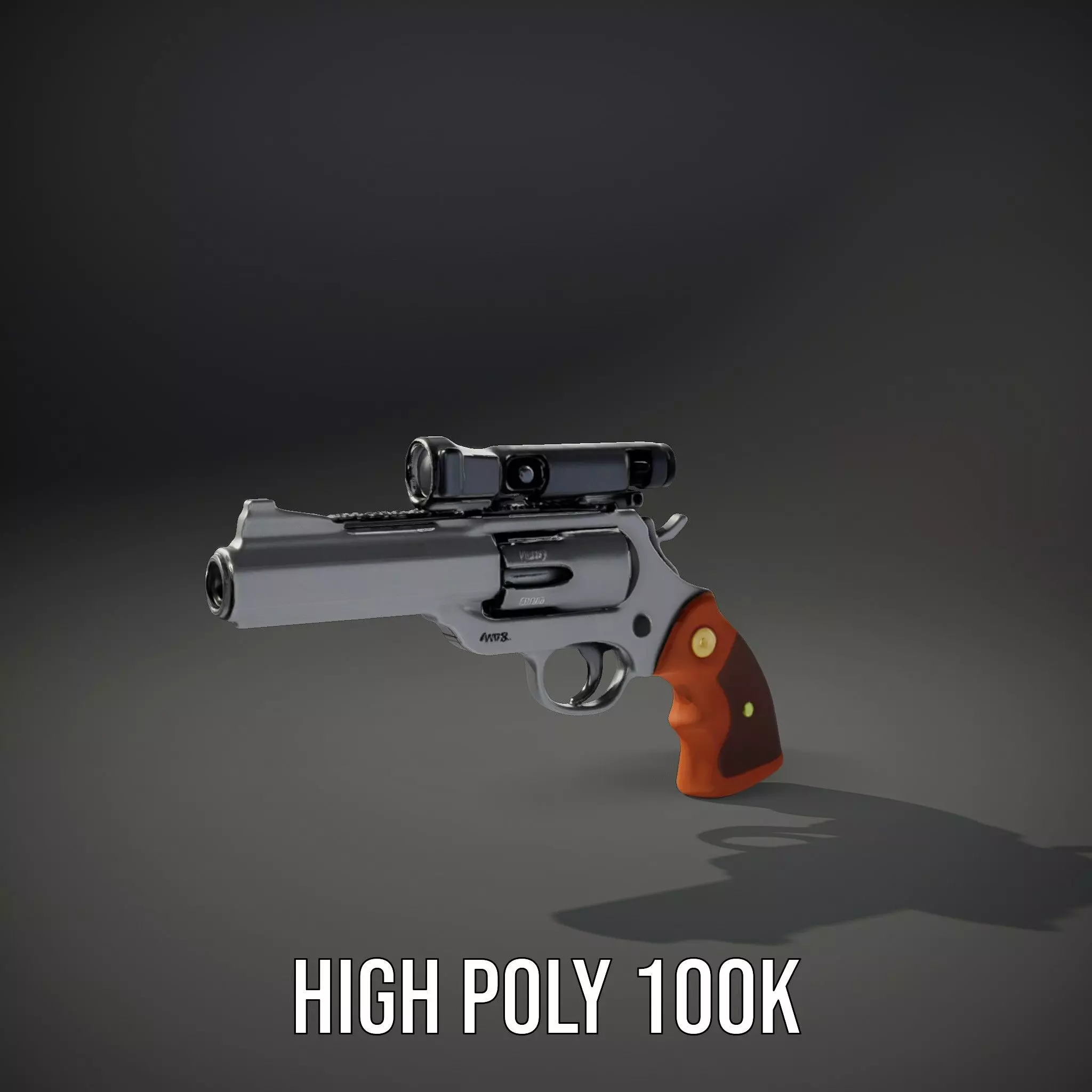 Sleek Revolver Model Pack Low-poly 3D model_15