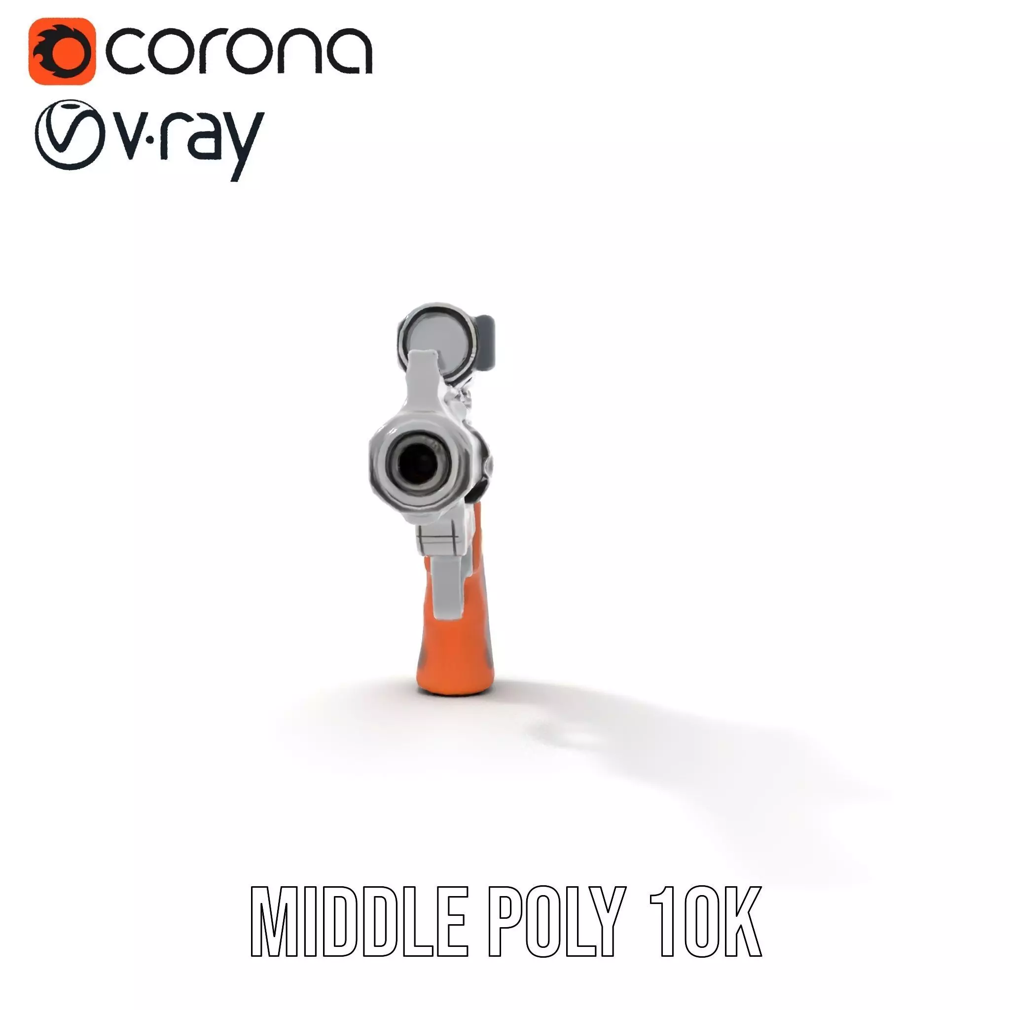 Sleek Revolver Model Pack Low-poly 3D model_7