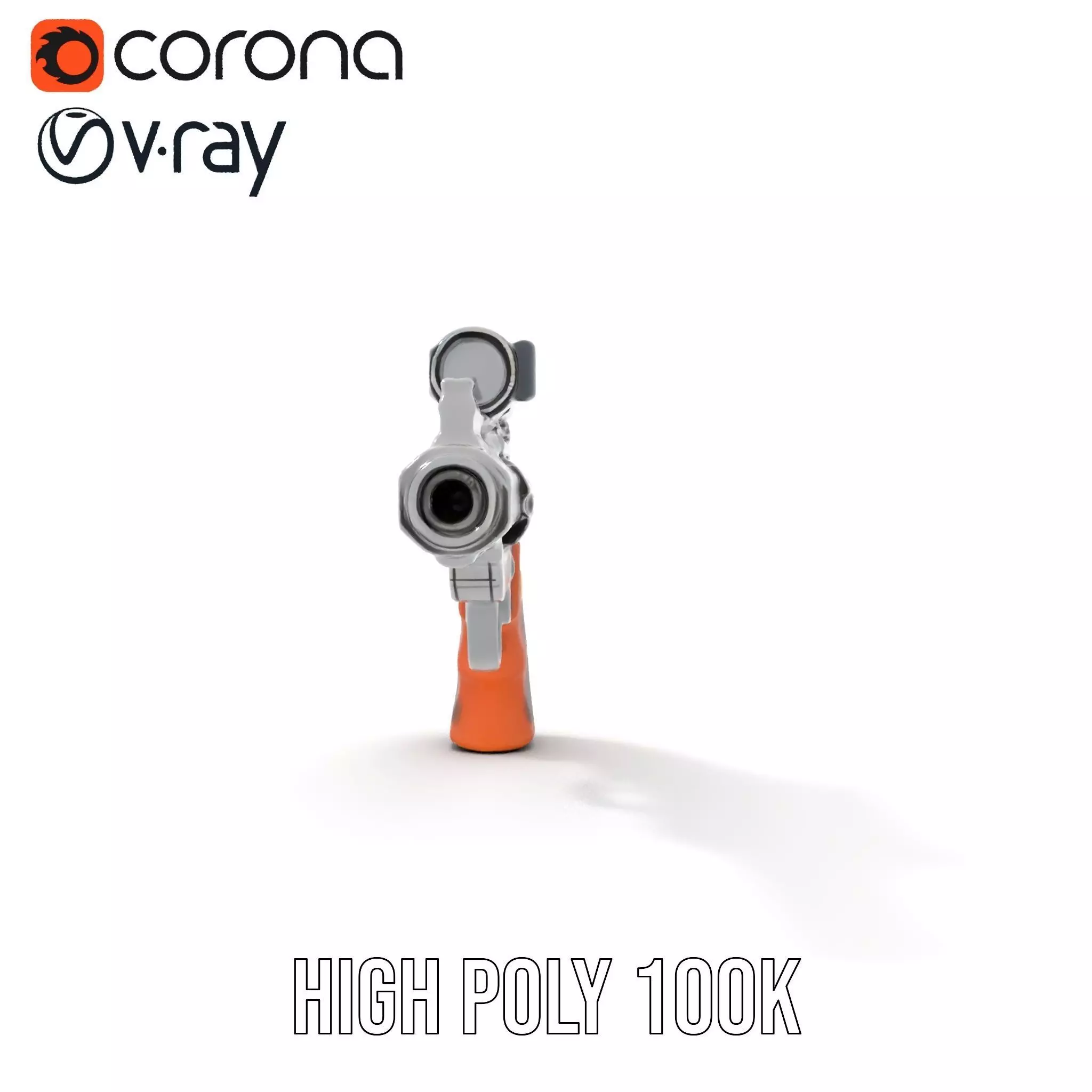 Sleek Revolver Model Pack Low-poly 3D model_27