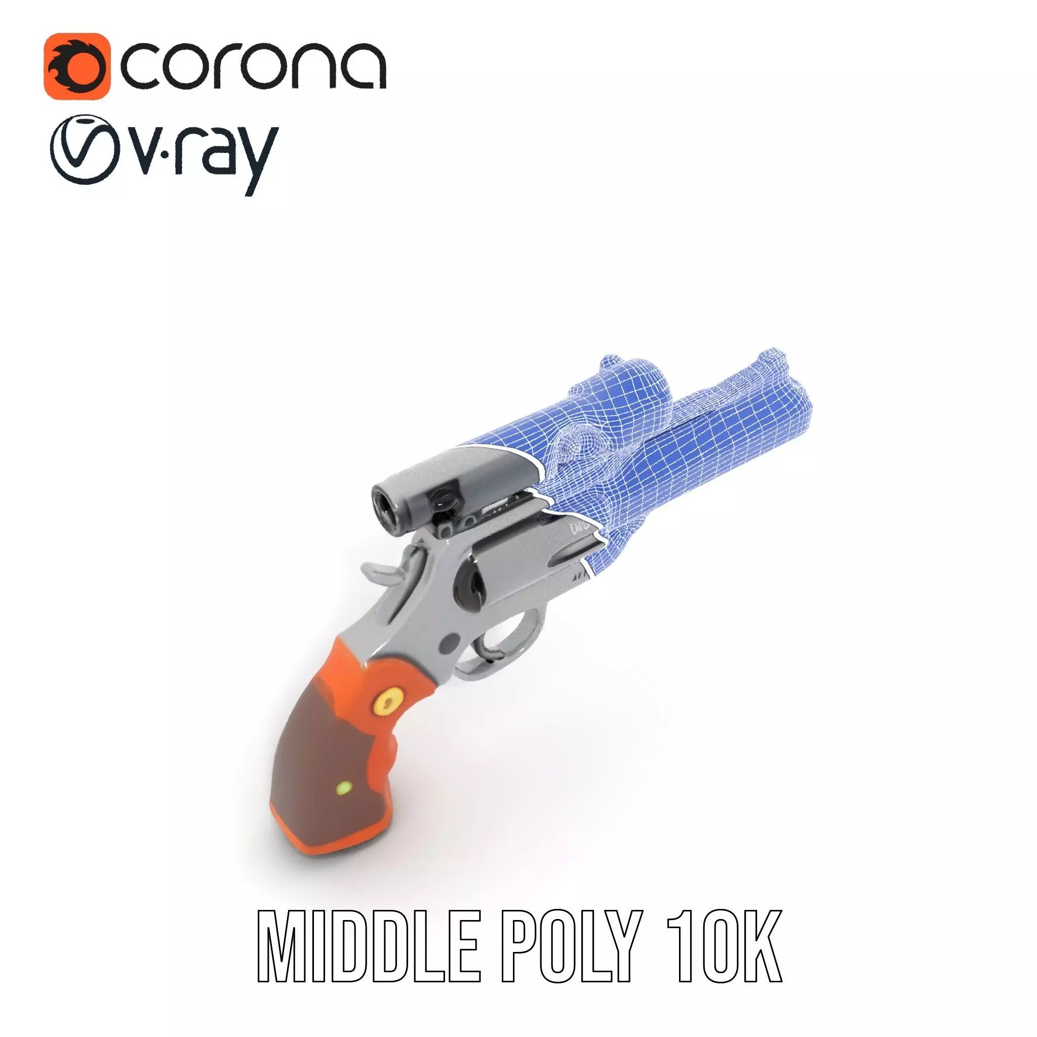 Sleek Revolver Model Pack Low-poly 3D model_28