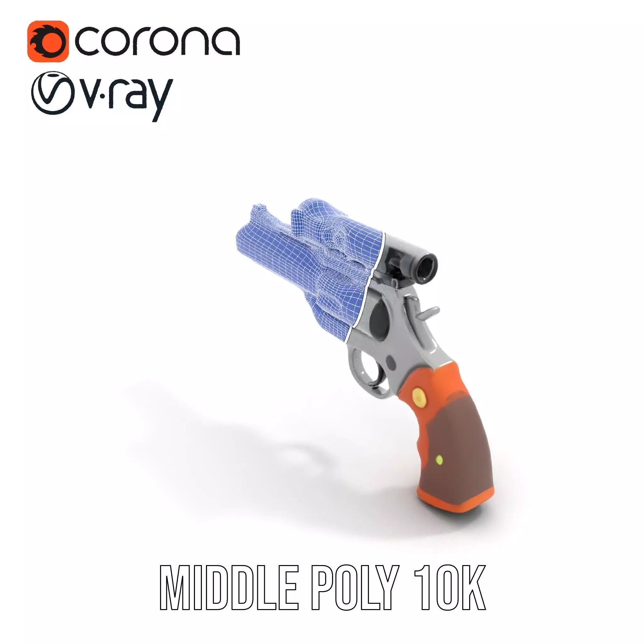 Sleek Revolver Model Pack Low-poly 3D model_16