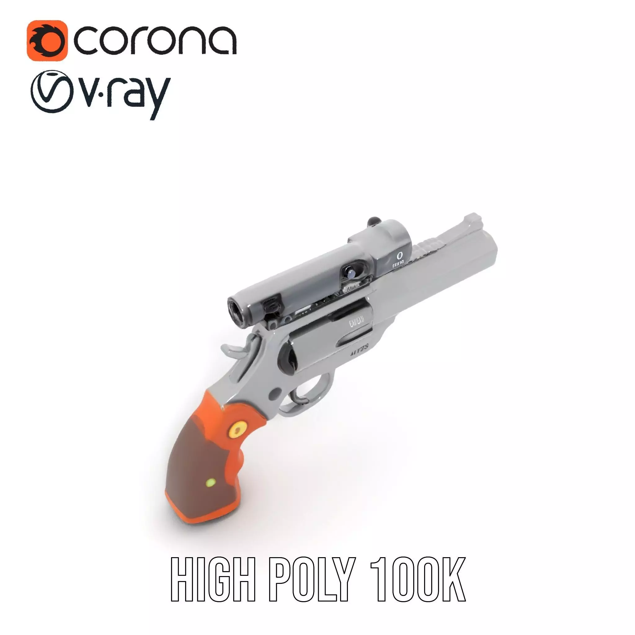 Sleek Revolver Model Pack Low-poly 3D model_24