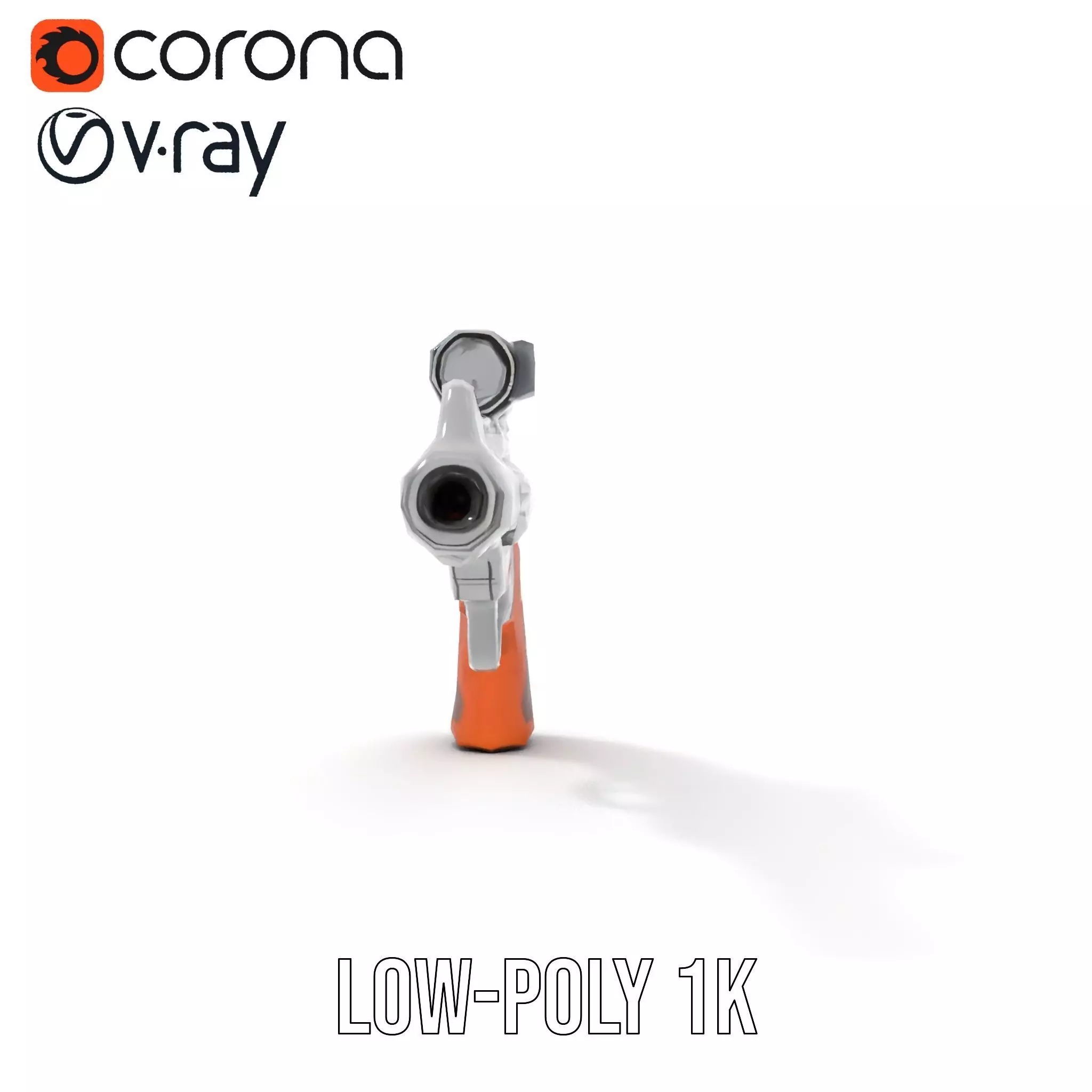 Sleek Revolver Model Pack Low-poly 3D model_14