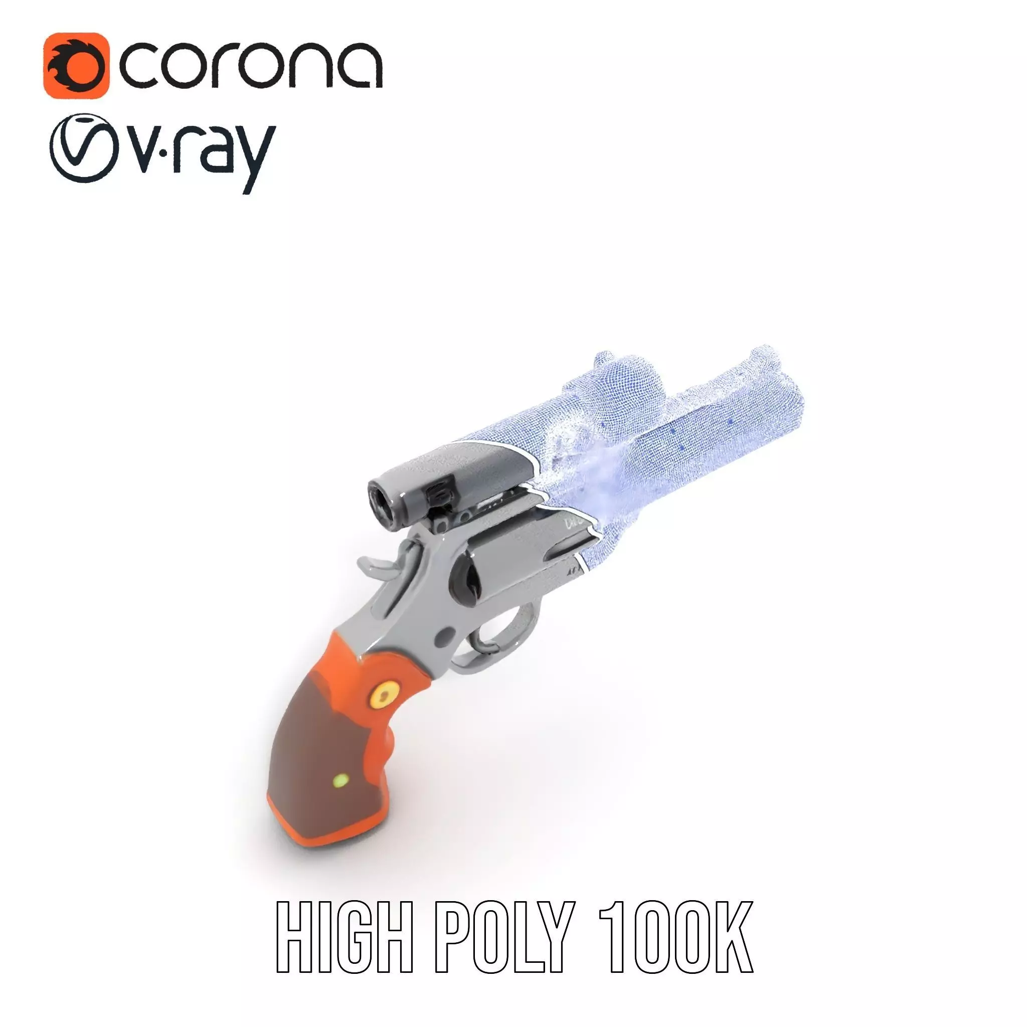 Sleek Revolver Model Pack Low-poly 3D model_30