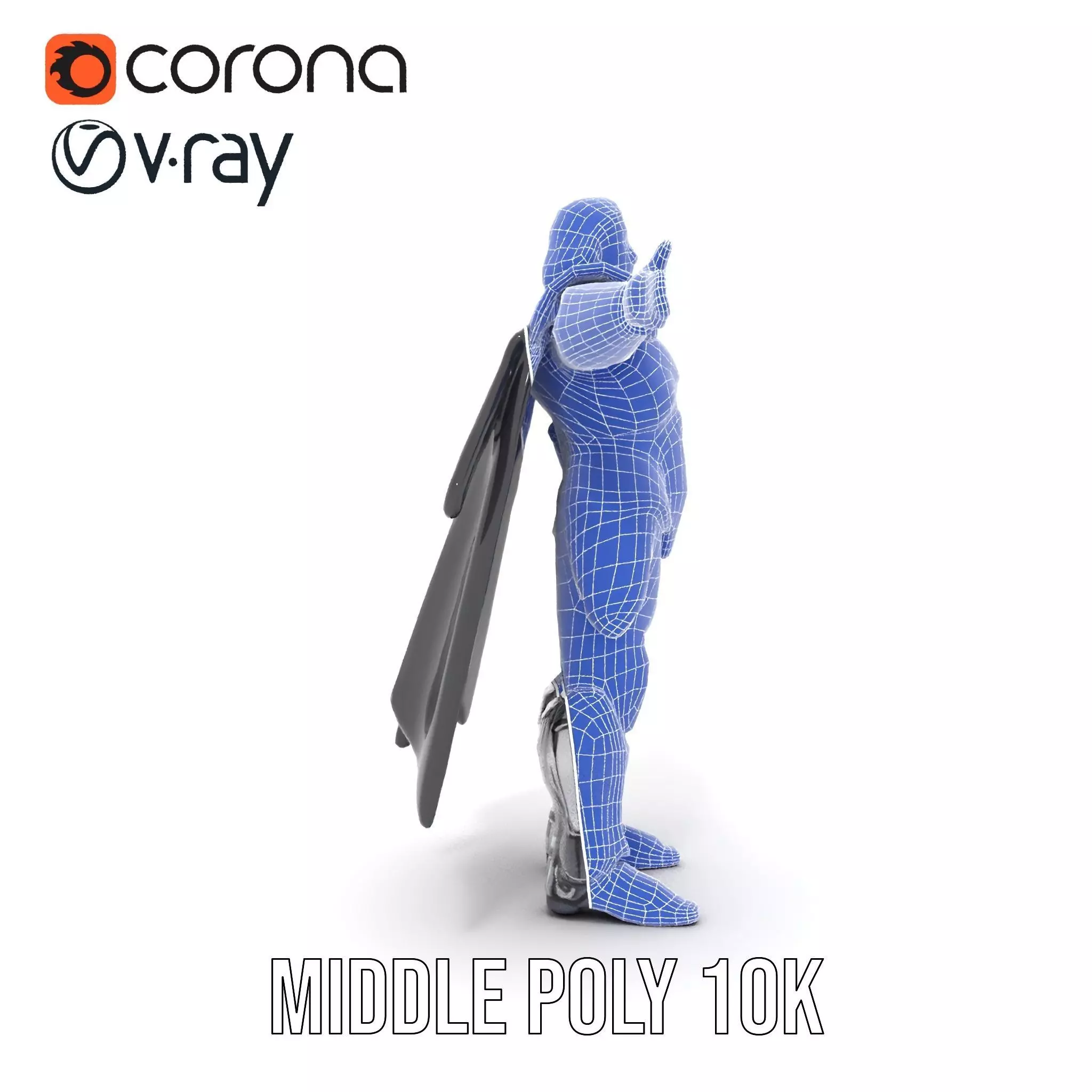 Silver Knight Armor model pack Low-poly 3D model_30