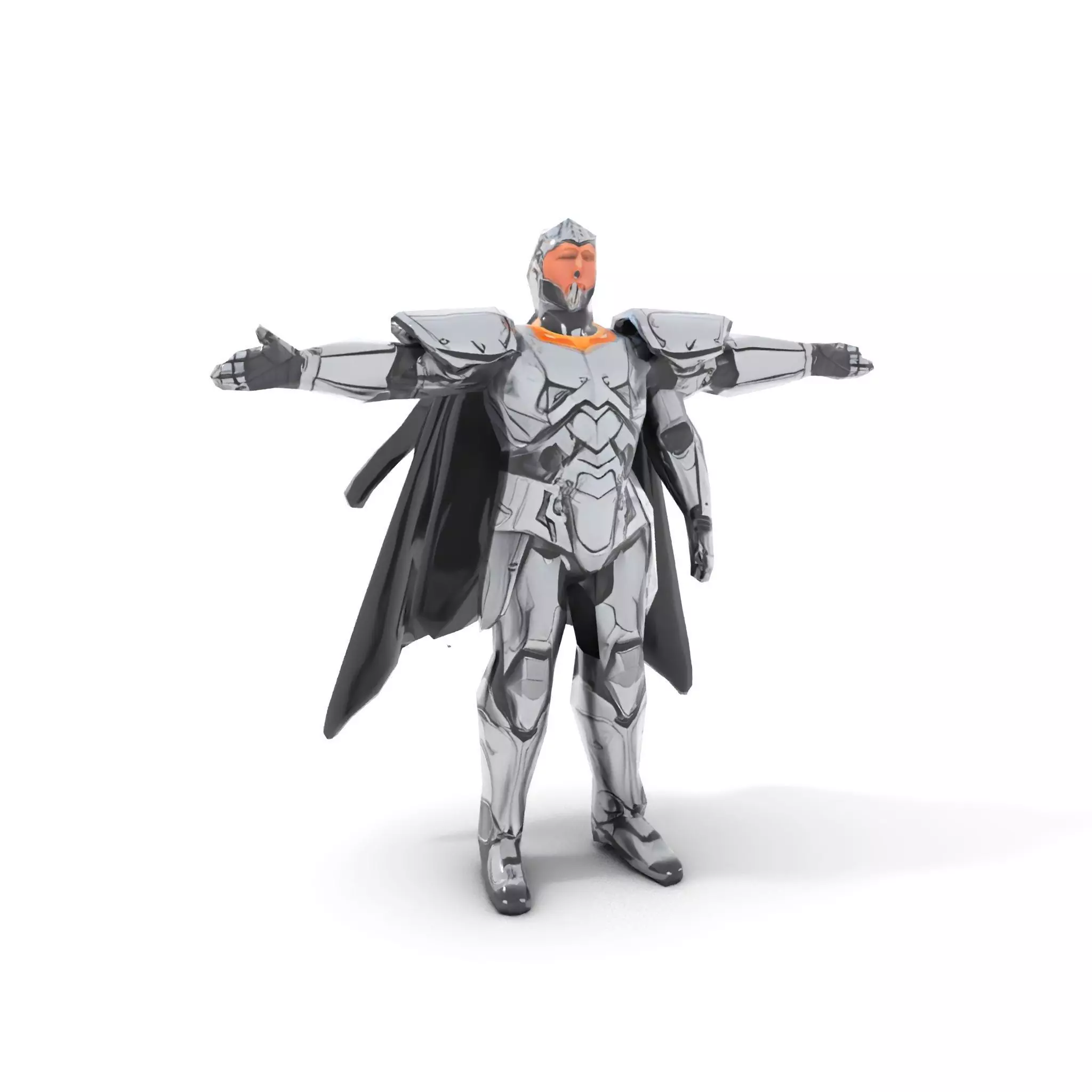 Silver Knight Armor model pack Low-poly 3D model_8