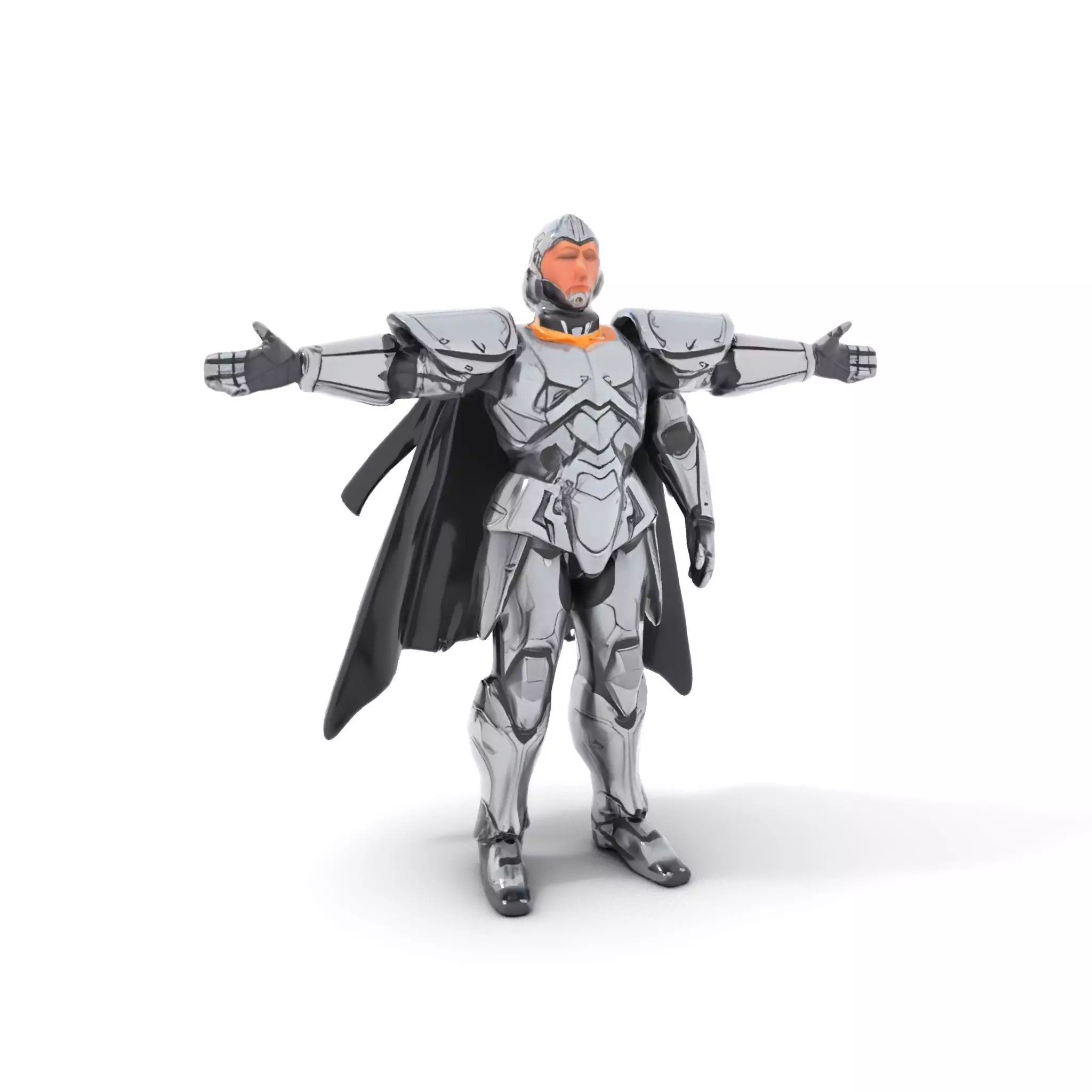 Silver Knight Armor model pack Low-poly 3D model_7
