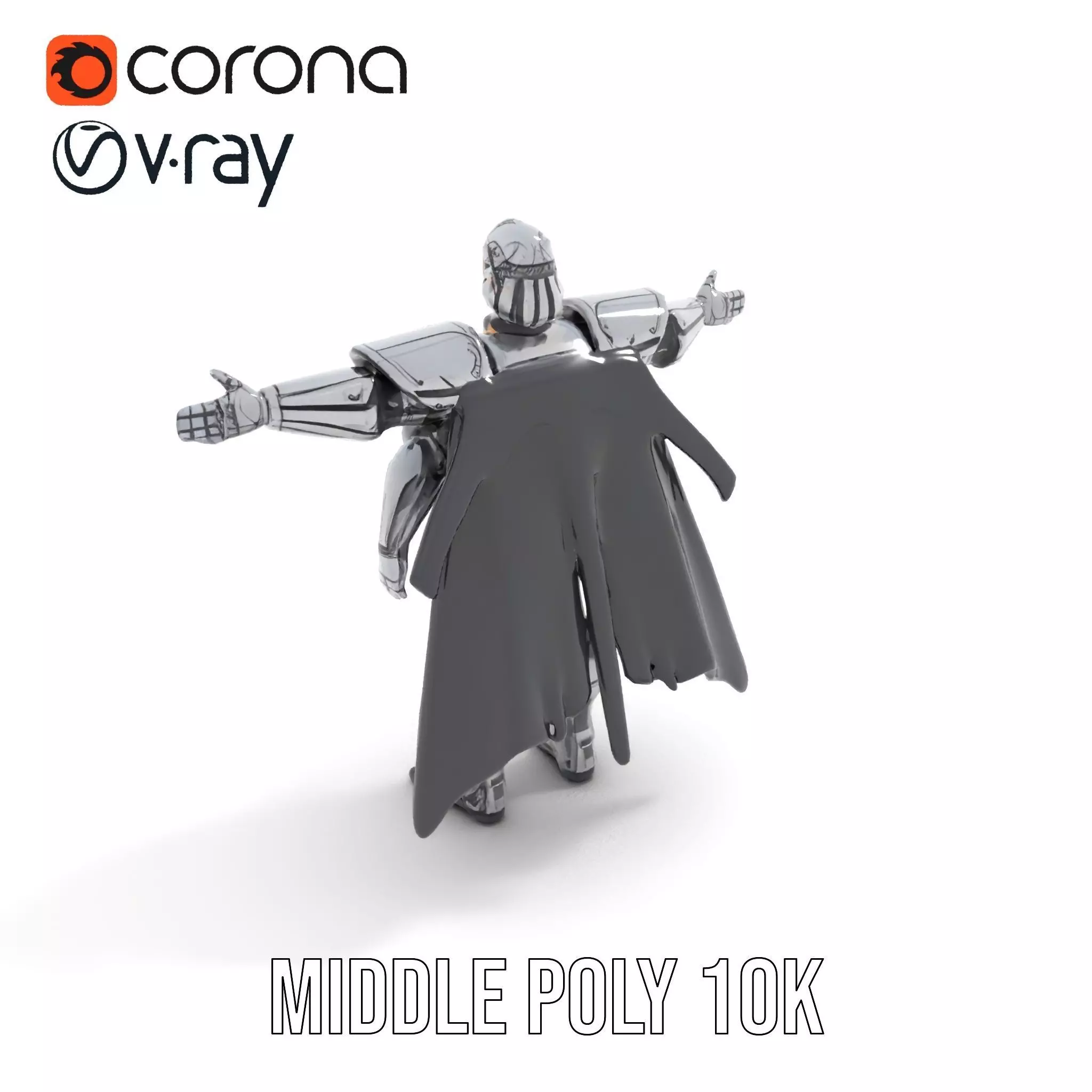 Silver Knight Armor model pack Low-poly 3D model_11