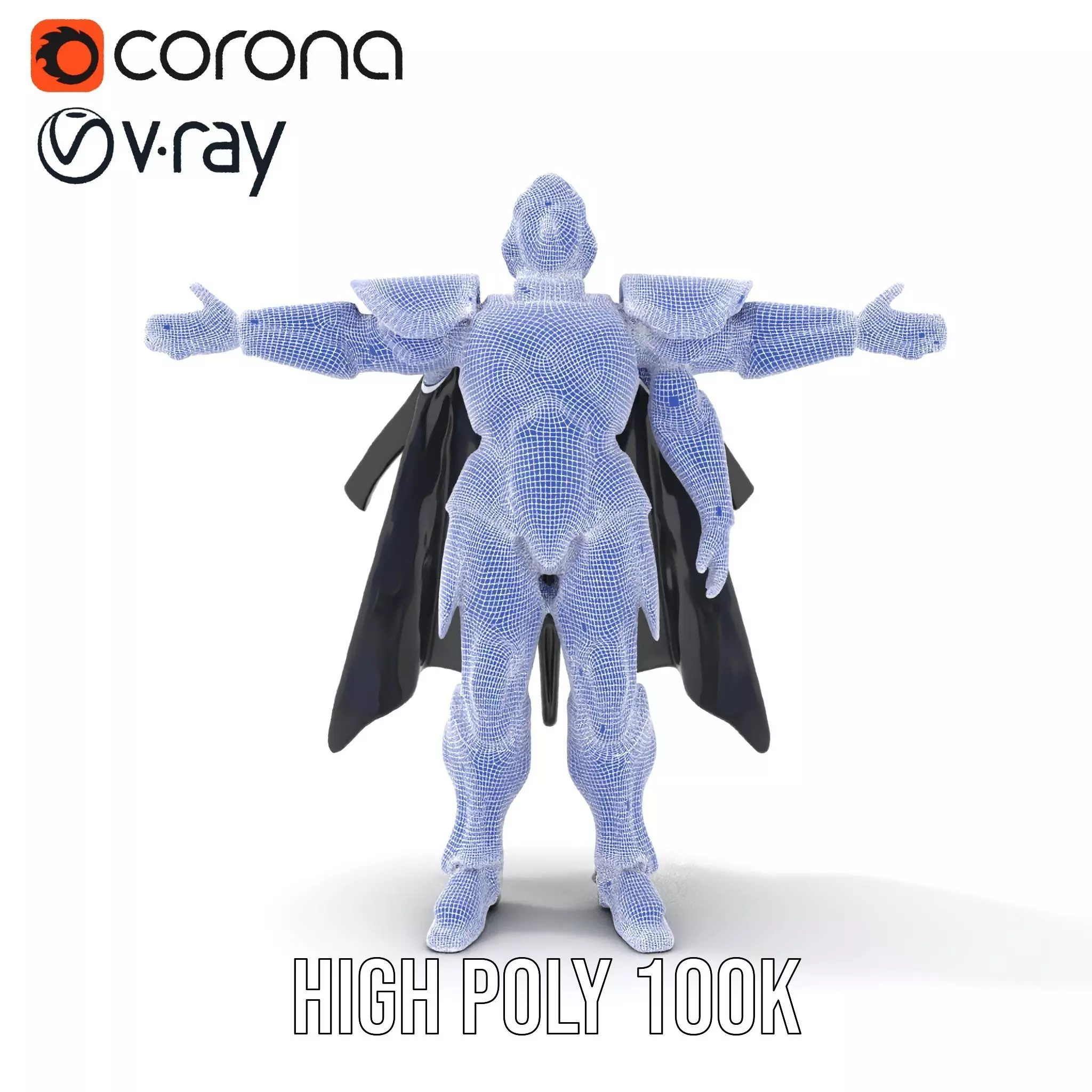 Silver Knight Armor model pack Low-poly 3D model_33