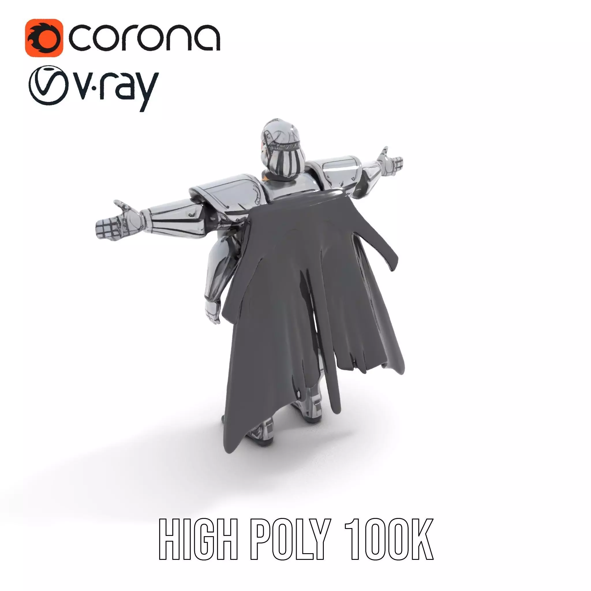 Silver Knight Armor model pack Low-poly 3D model_10