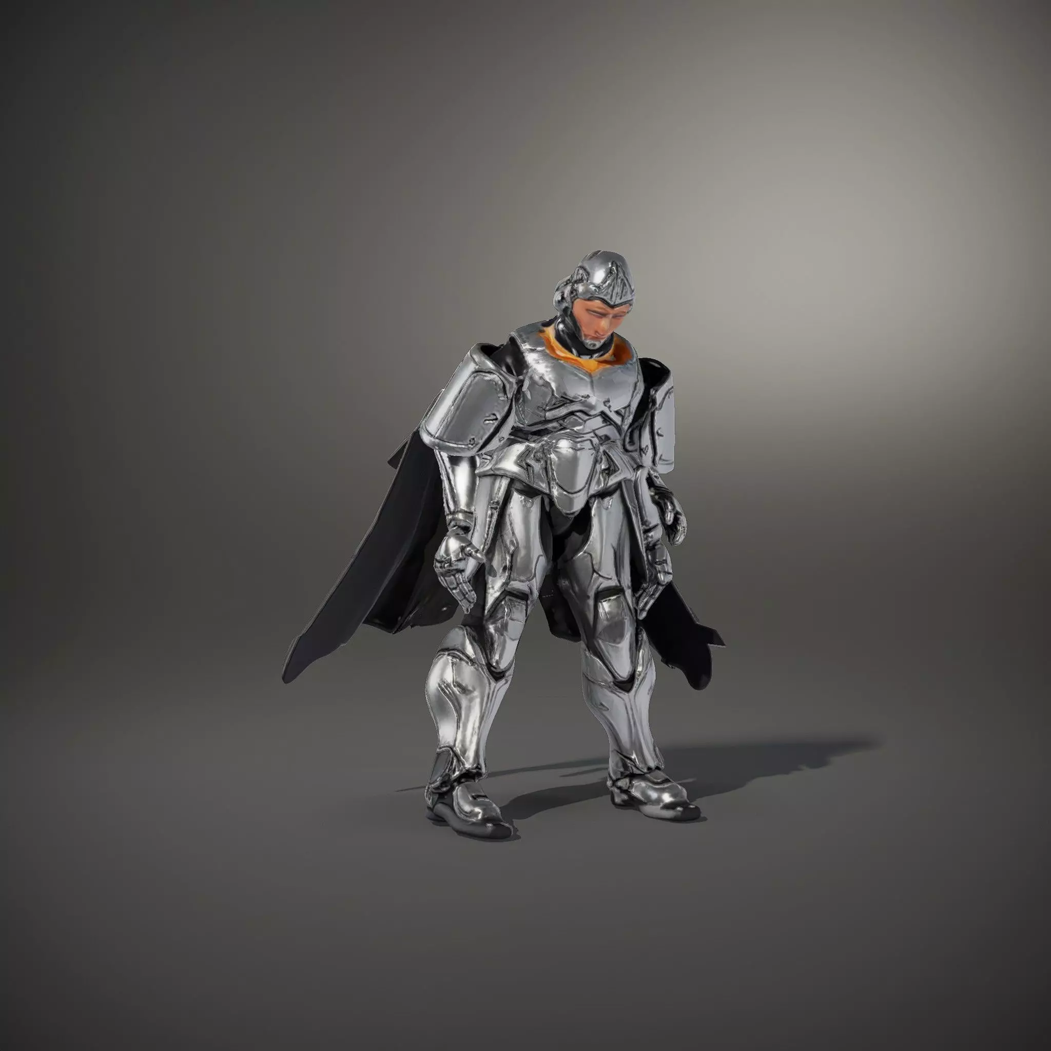 Silver Knight Armor model pack Low-poly 3D model_34