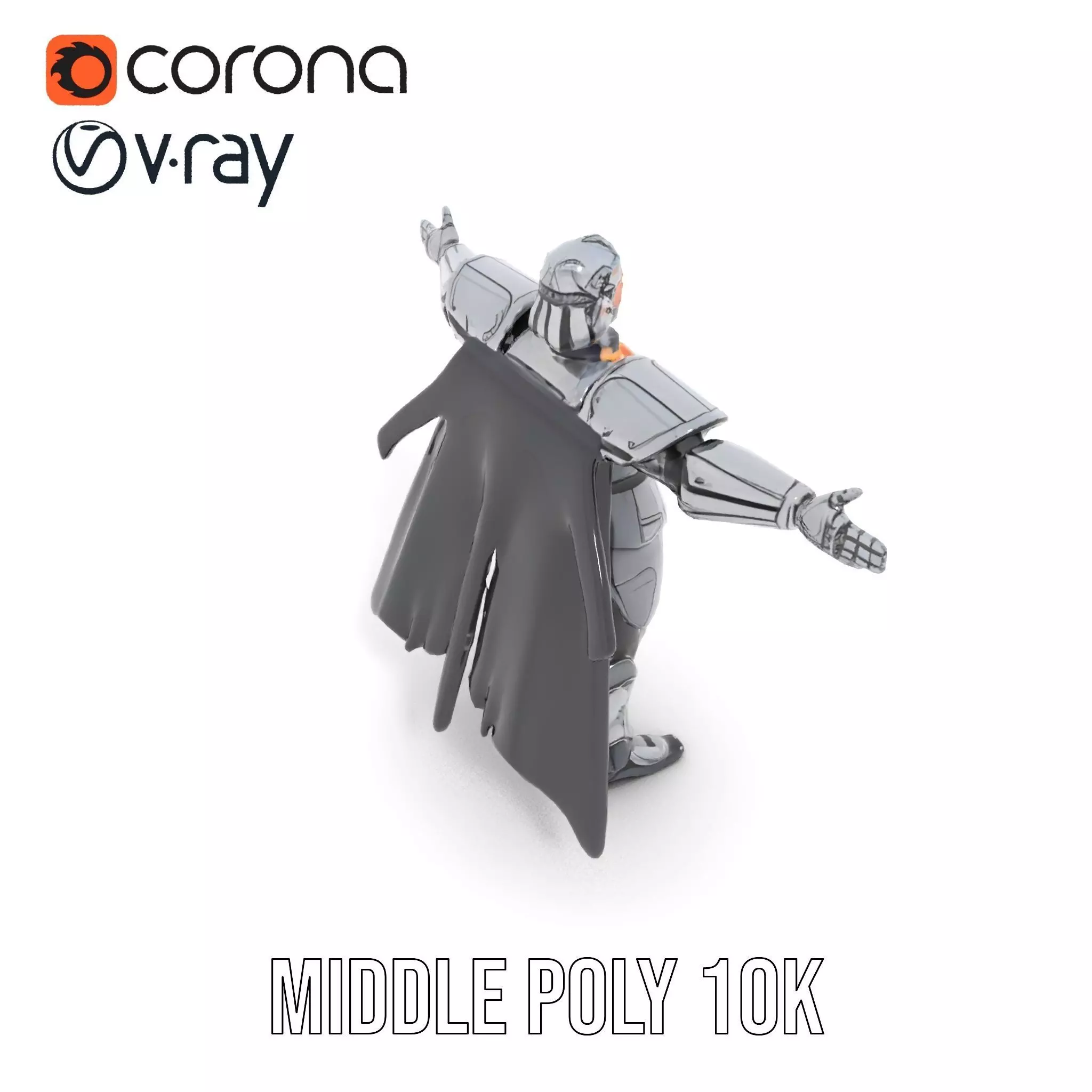 Silver Knight Armor model pack Low-poly 3D model_6