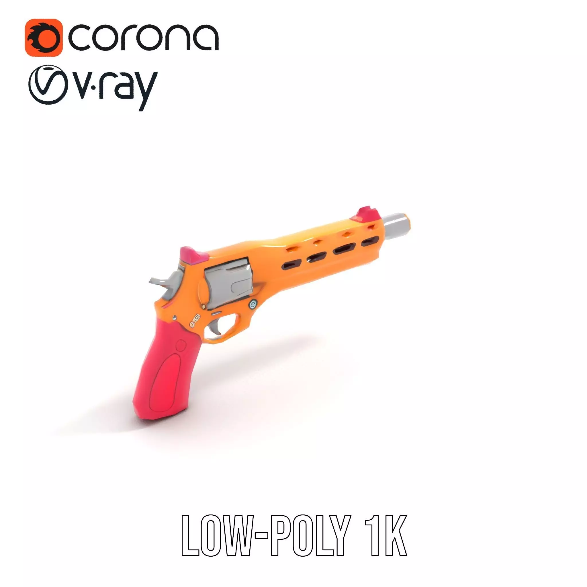 Vivid Revolver Toy model pack Low-poly 3D model_15