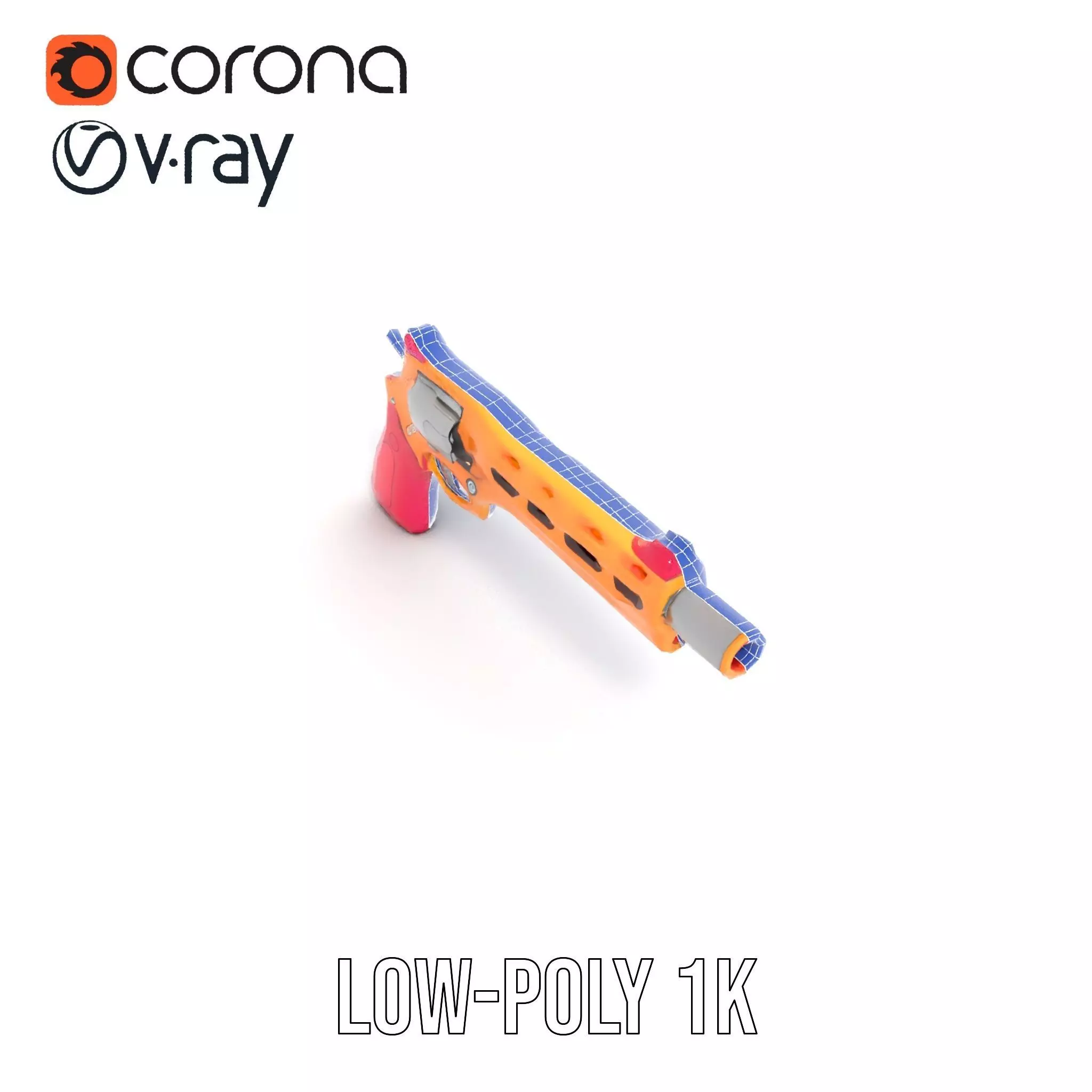 Vivid Revolver Toy model pack Low-poly 3D model_26