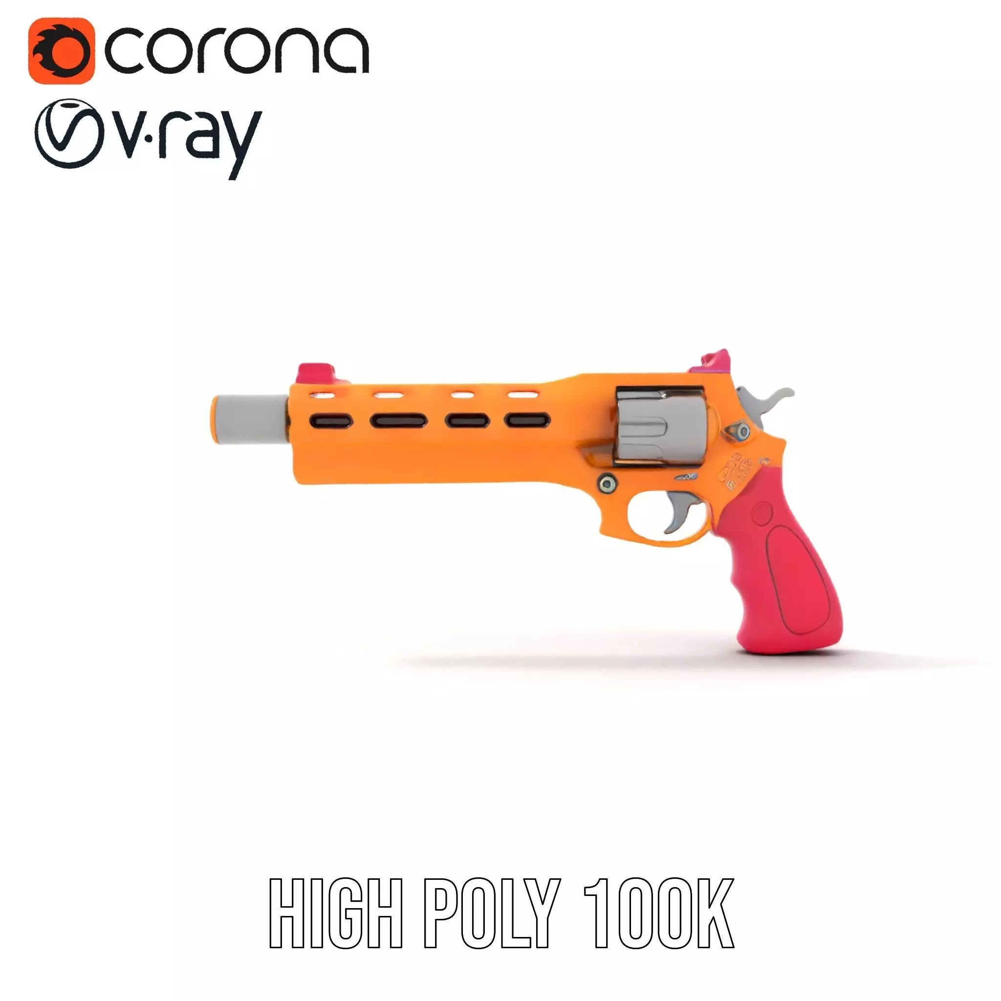 Vivid Revolver Toy model pack Low-poly 3D model_27