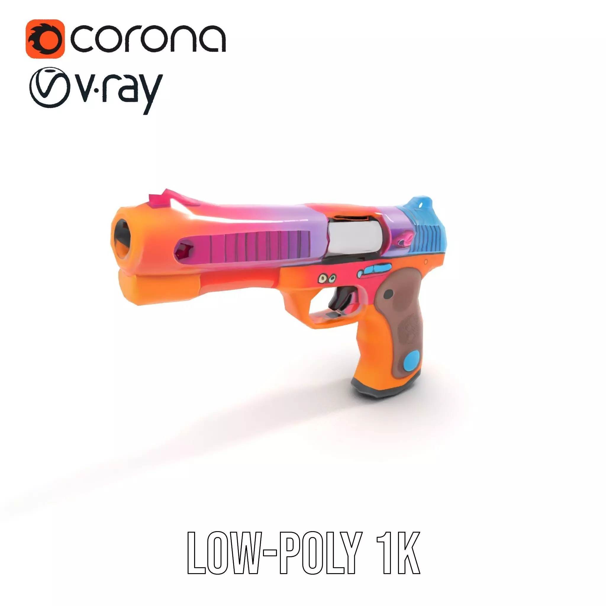 Vibrant Toy Blaster model pack Low-poly 3D model_17
